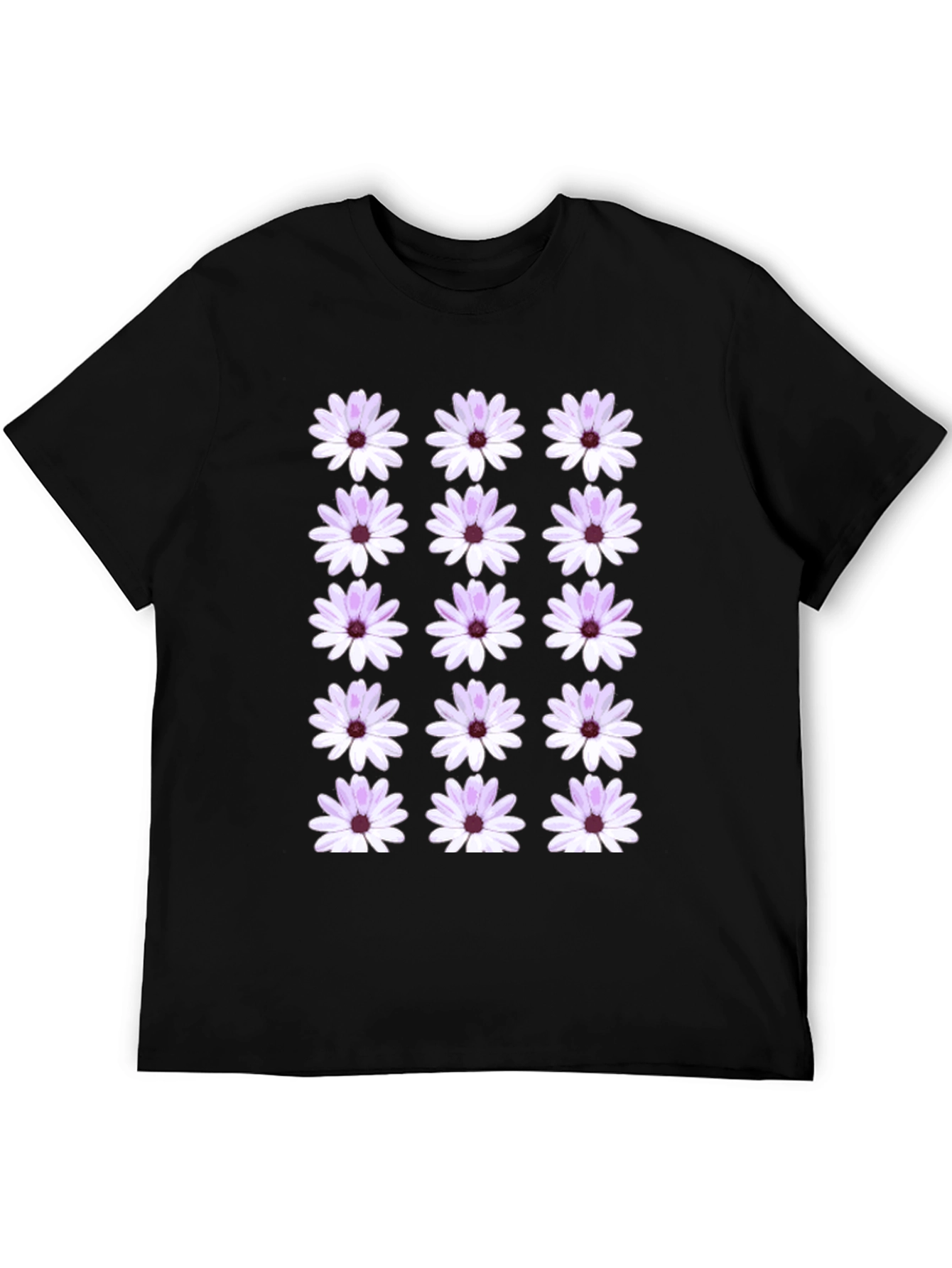 Floral Pattern Black T-Shirt