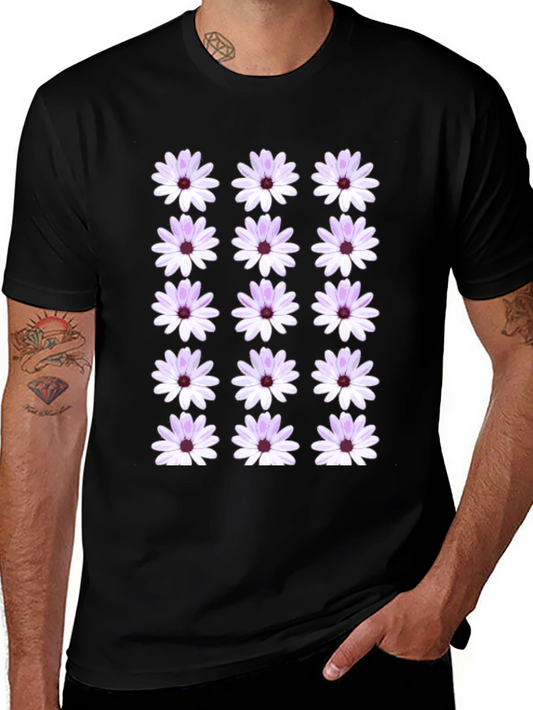 Floral Pattern Black T-Shirt