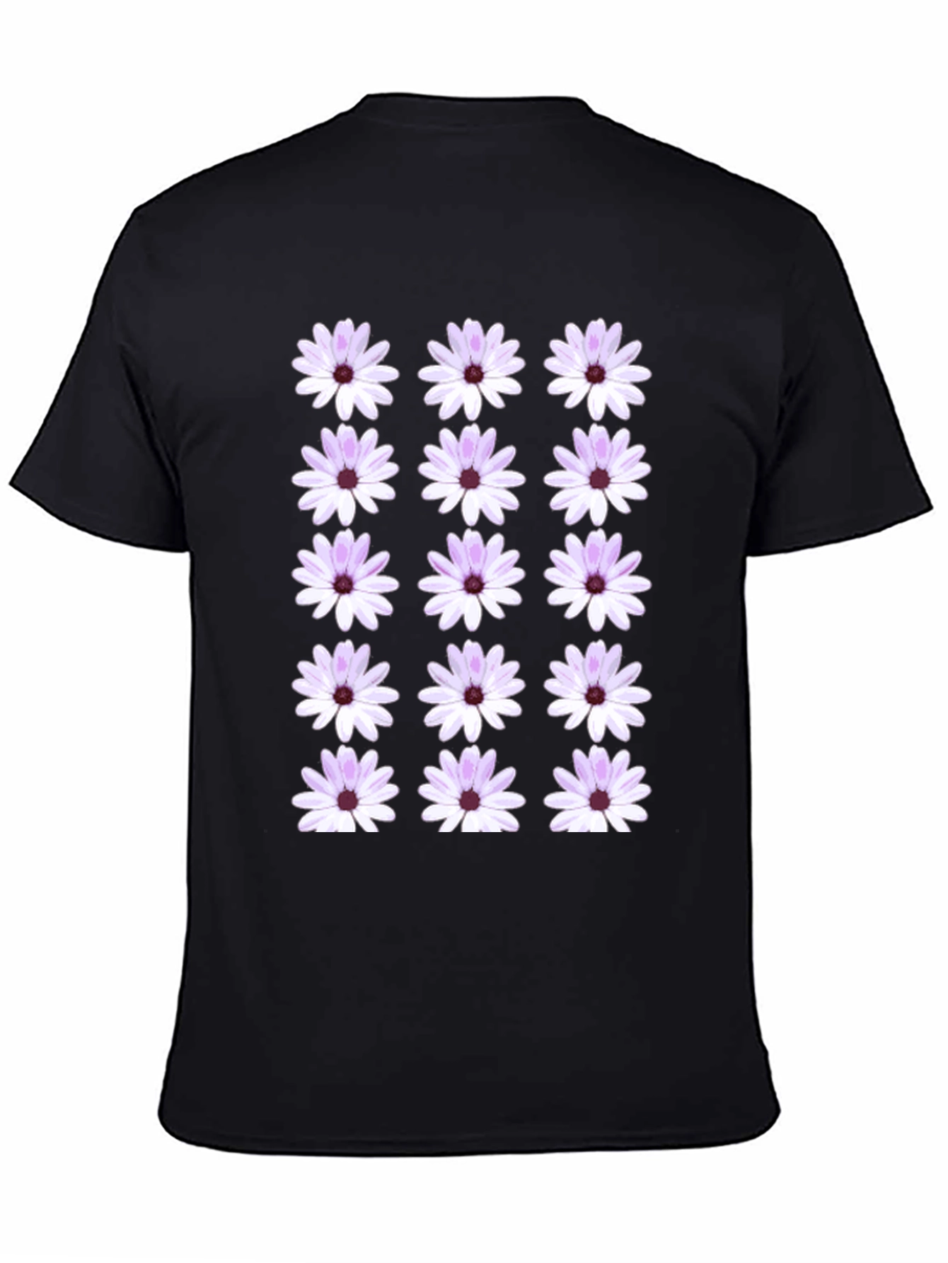 Floral Pattern Black T-Shirt
