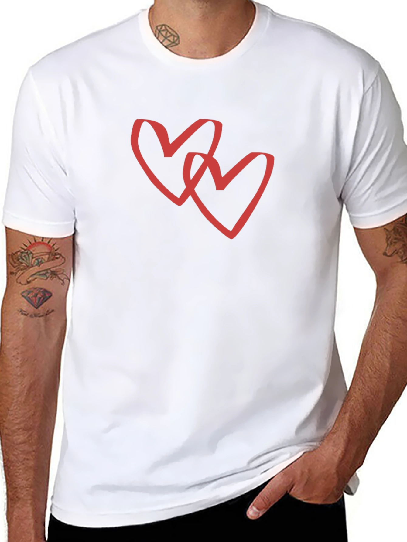 Heart Graphic Black T-Shirt - Soft Cotton Blend