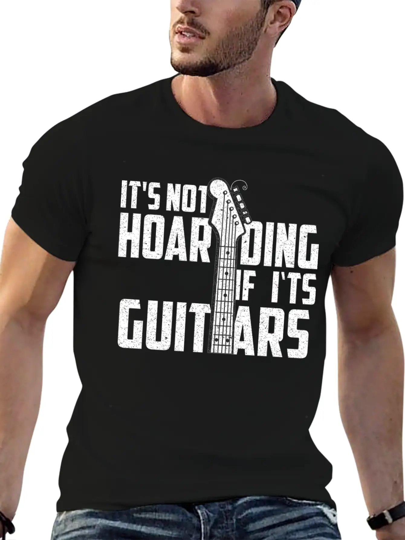 It’s Not Hoarding If It’s Guitars Musicians Unisex Short Sleeve Soft Cotton T-Shirt – Casual Everyday Wear