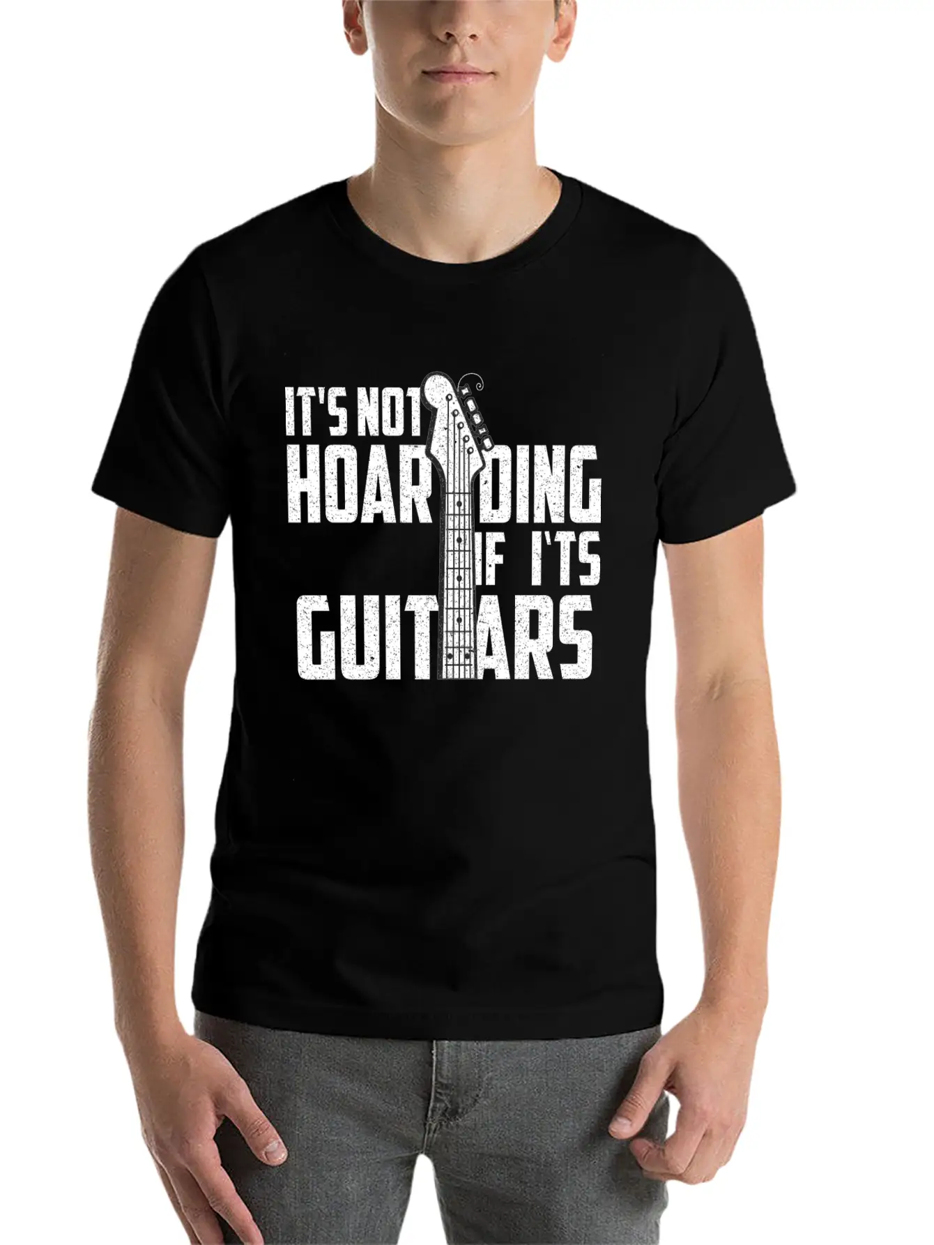 It’s Not Hoarding If It’s Guitars Musicians Unisex Short Sleeve Soft Cotton T-Shirt – Casual Everyday Wear