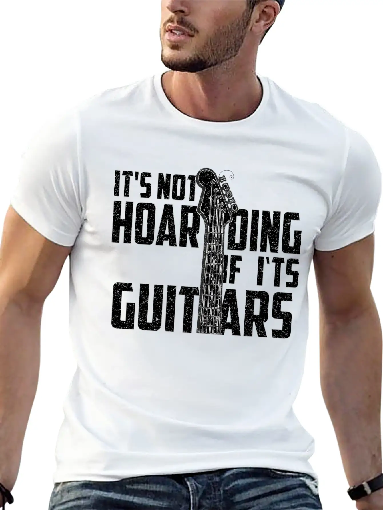 It’s Not Hoarding If It’s Guitars Musicians Unisex Short Sleeve Soft Cotton T-Shirt – Casual Everyday Wear