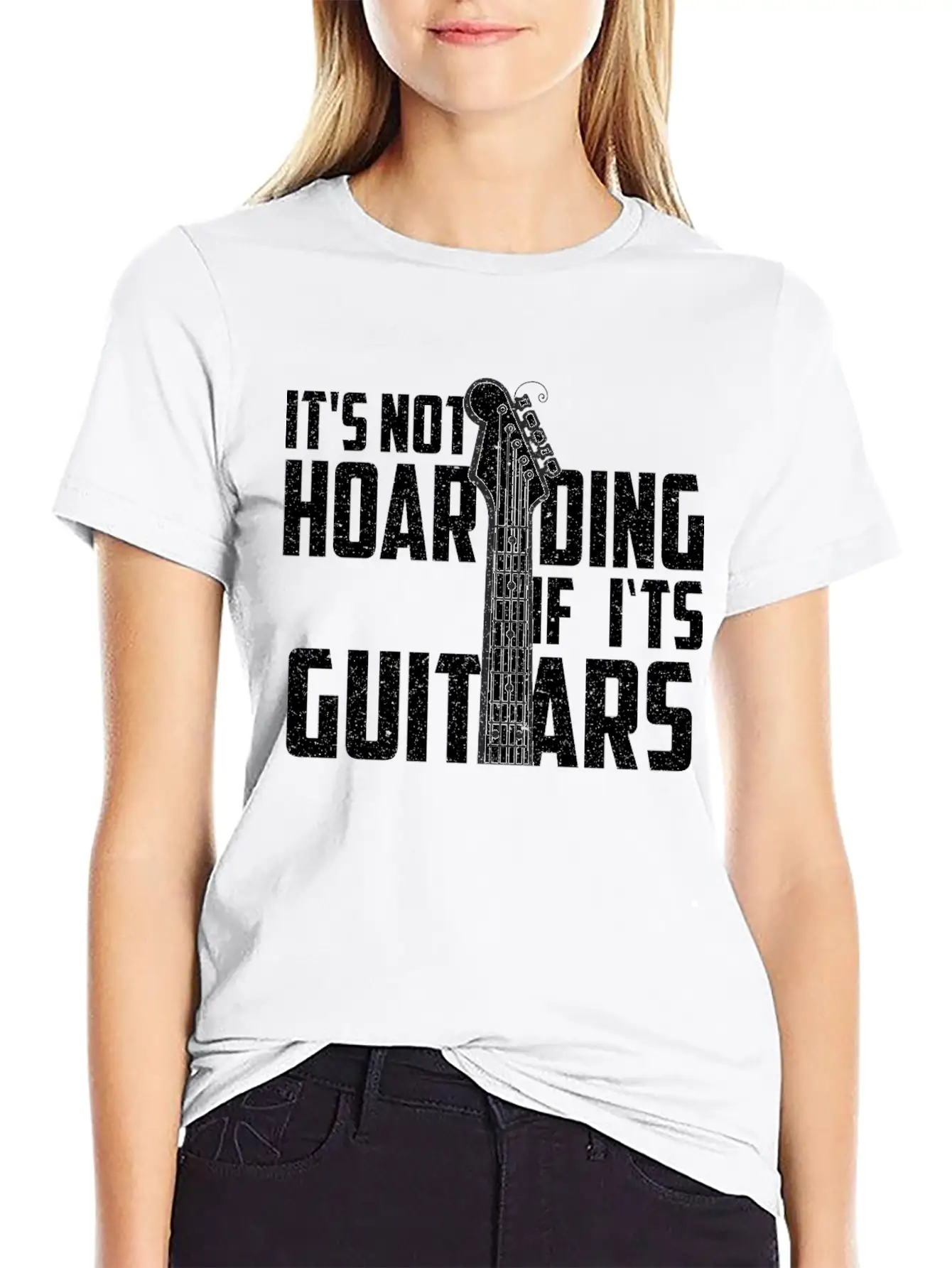 It’s Not Hoarding If It’s Guitars Musicians Unisex Short Sleeve Soft Cotton T-Shirt – Casual Everyday Wear