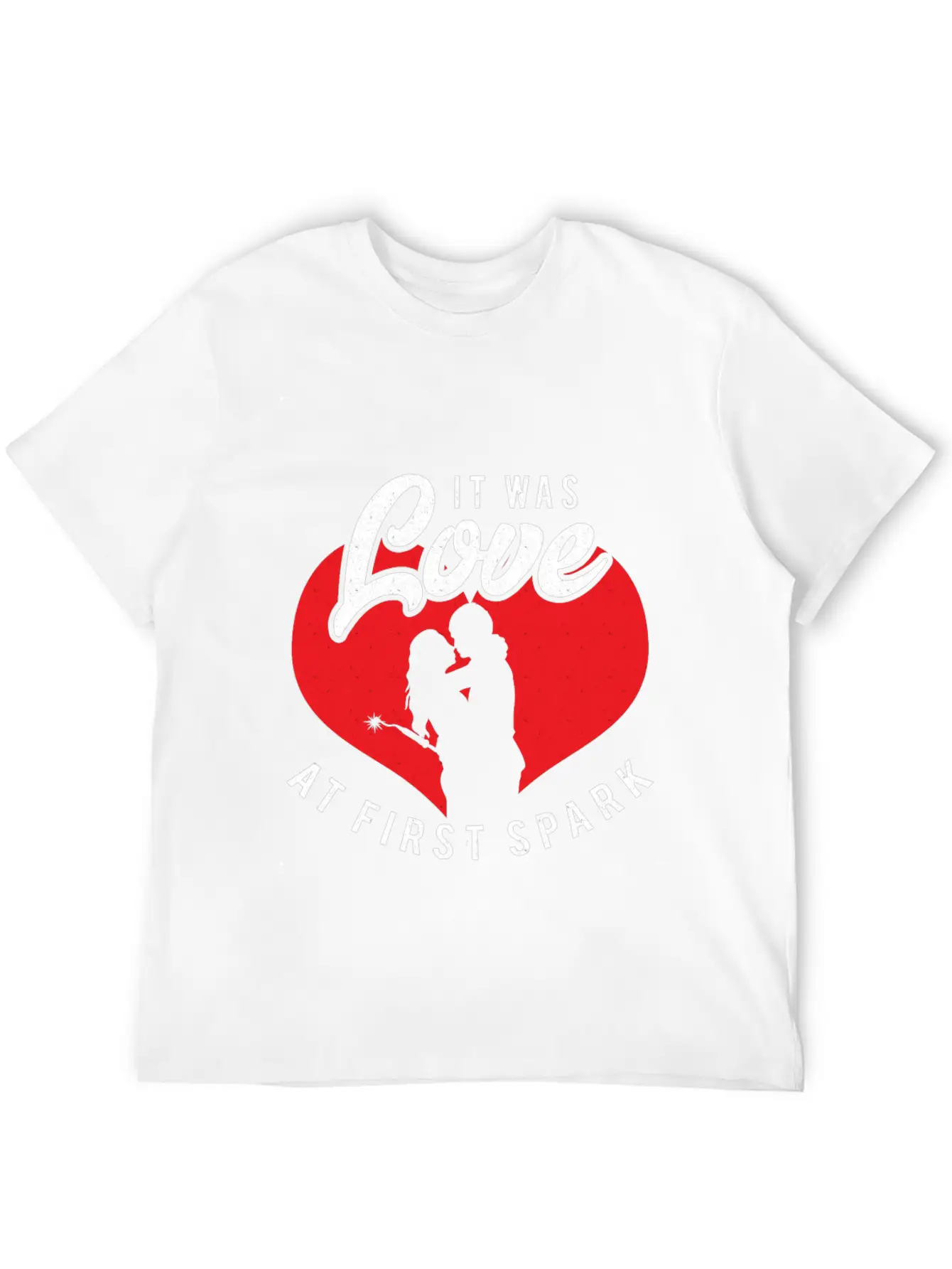 It Was Love At First Spark Unisex Short Sleeve Soft Cotton T-Shirt – Casual Everyday Wear
