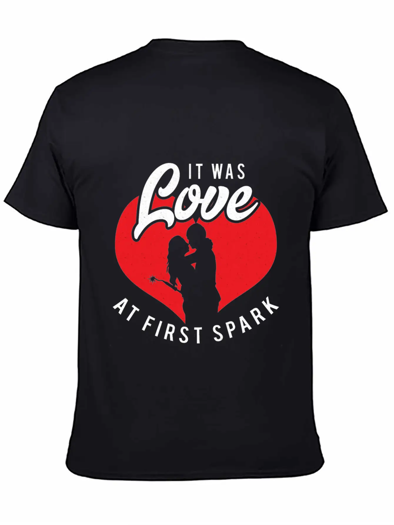 It Was Love At First Spark Unisex Short Sleeve Soft Cotton T-Shirt – Casual Everyday Wear