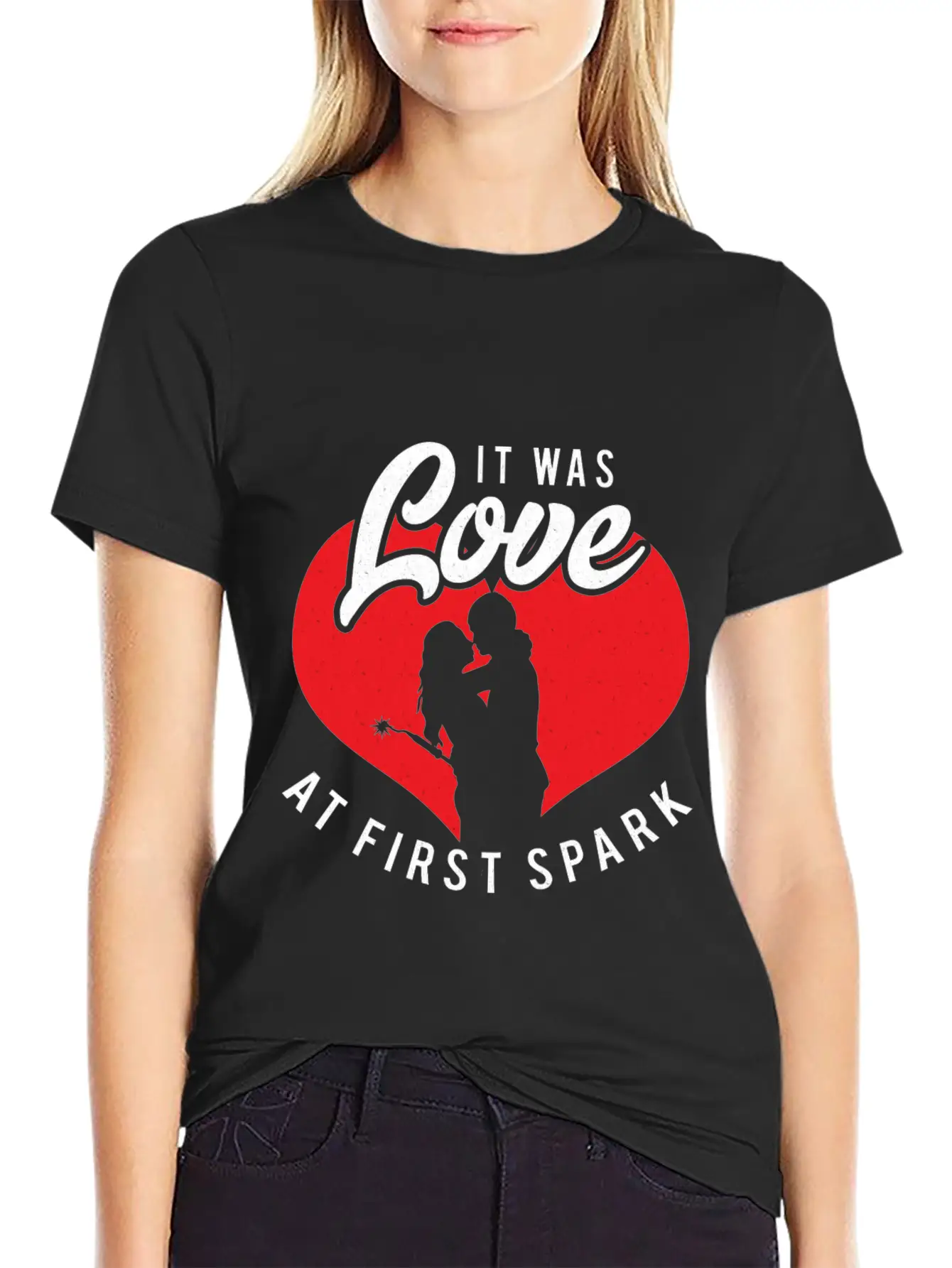 It Was Love At First Spark Unisex Short Sleeve Soft Cotton T-Shirt – Casual Everyday Wear