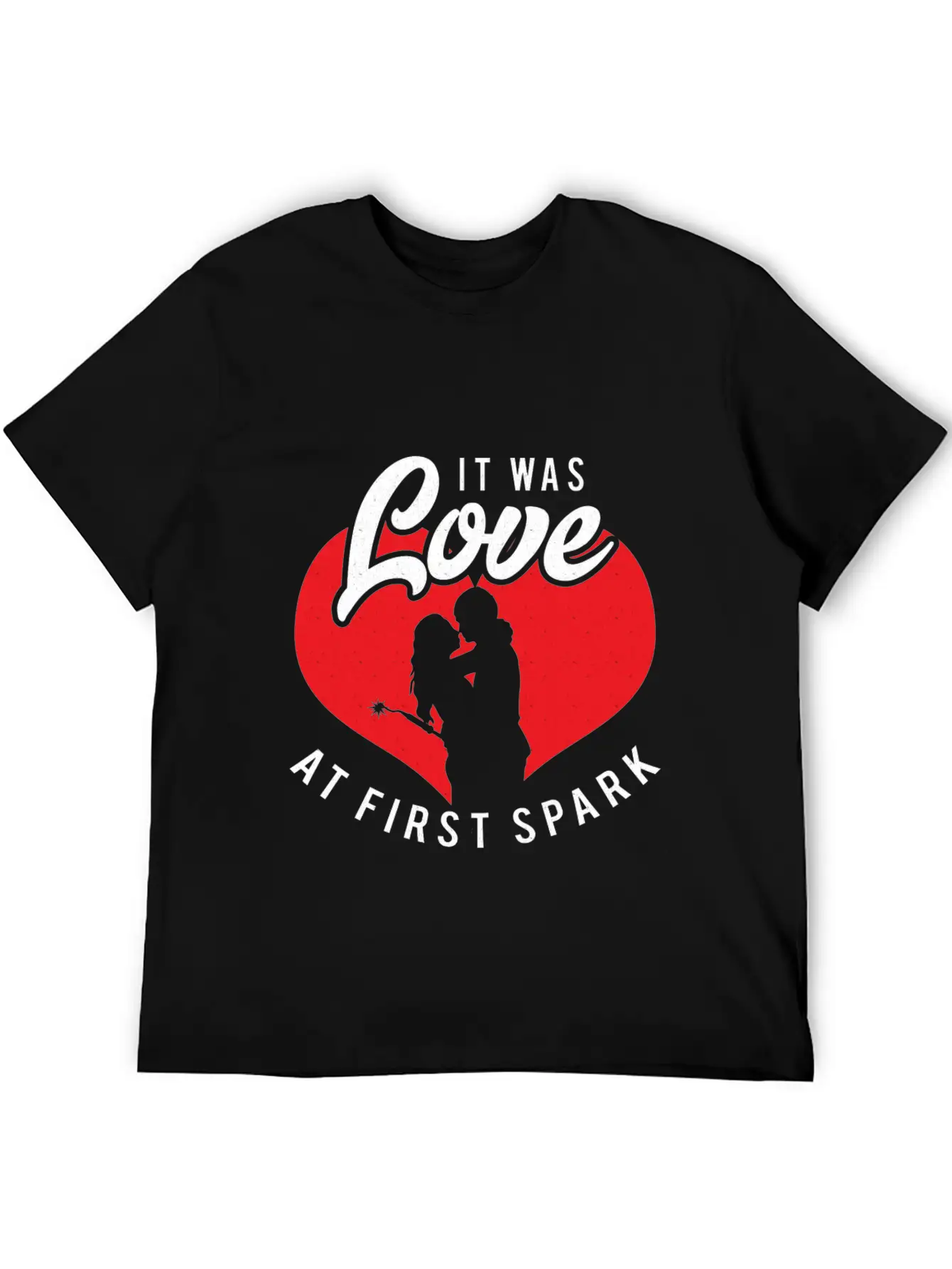 It Was Love At First Spark Unisex Short Sleeve Soft Cotton T-Shirt – Casual Everyday Wear