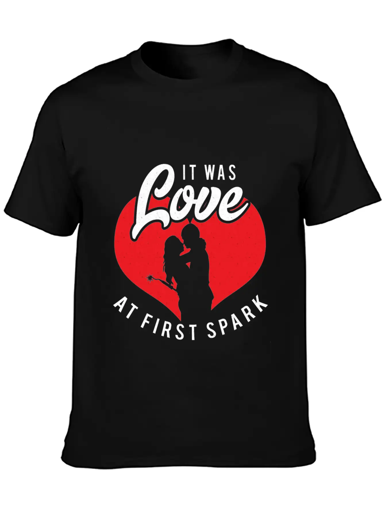It Was Love At First Spark Unisex Short Sleeve Soft Cotton T-Shirt – Casual Everyday Wear