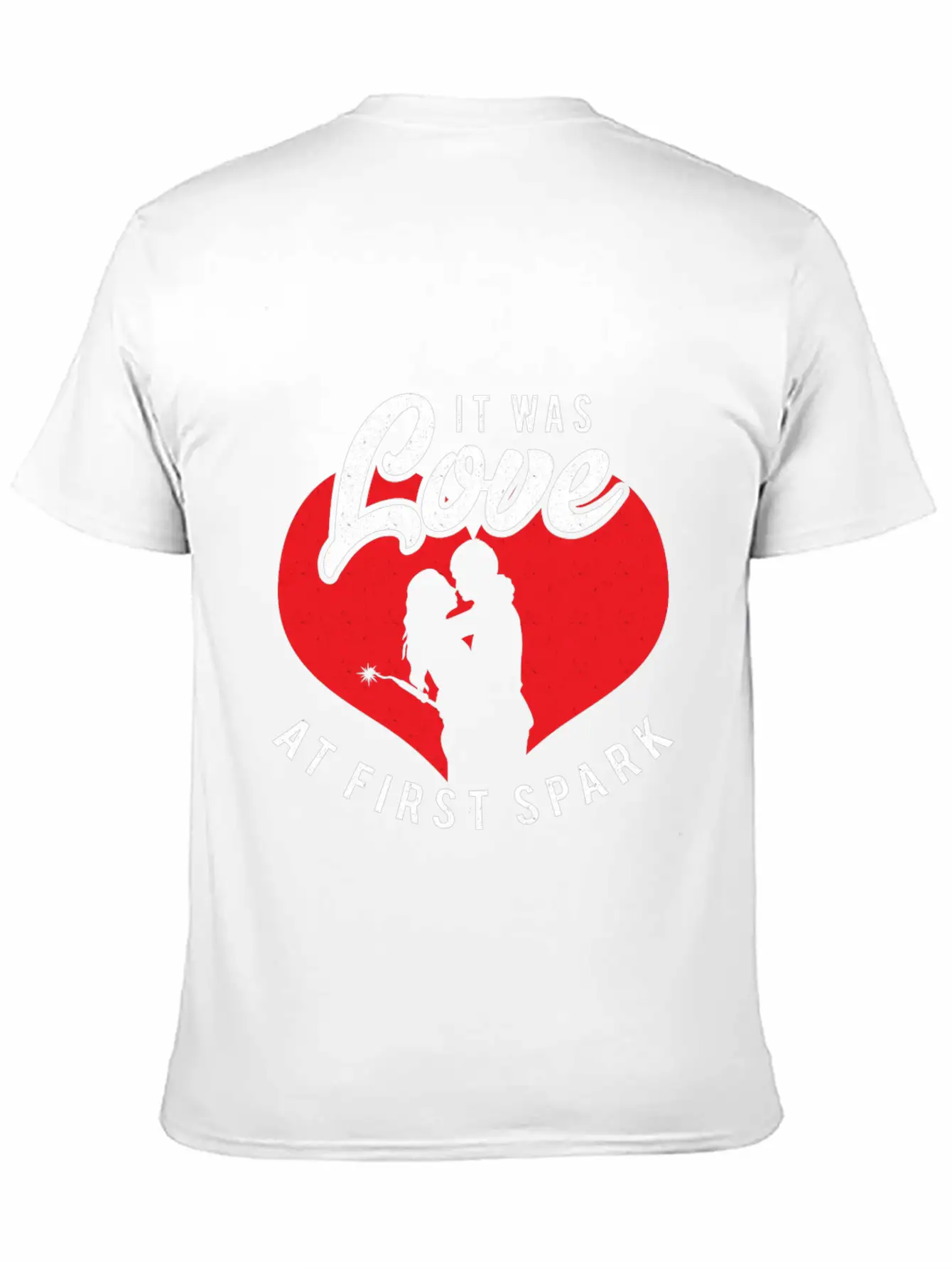 It Was Love At First Spark Unisex Short Sleeve Soft Cotton T-Shirt – Casual Everyday Wear