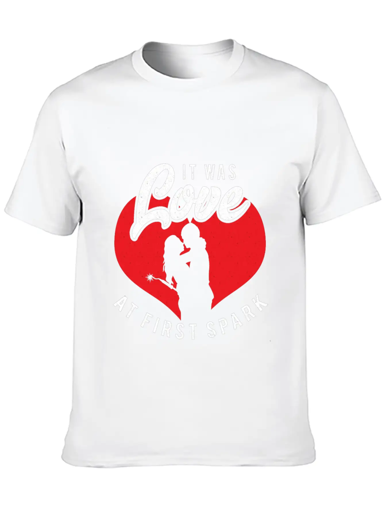 It Was Love At First Spark Unisex Short Sleeve Soft Cotton T-Shirt – Casual Everyday Wear