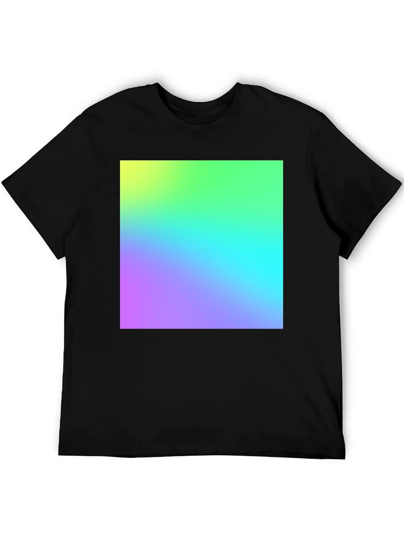 Vibrant Gradient Tee - Stylish Black Cotton Blend T-Shirt