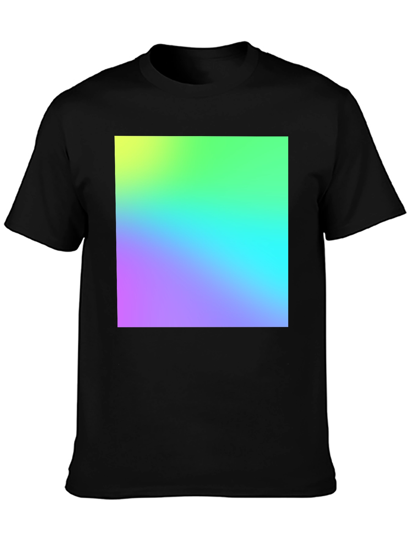 Vibrant Gradient Tee - Stylish Black Cotton Blend T-Shirt