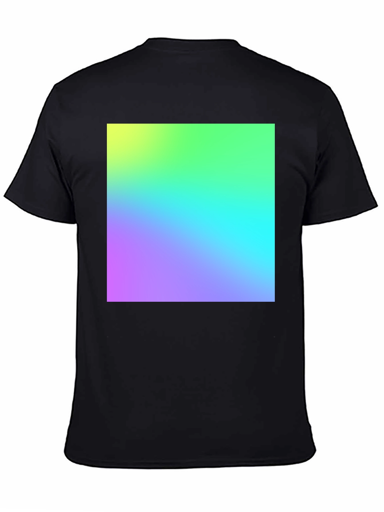 Vibrant Gradient Tee - Stylish Black Cotton Blend T-Shirt