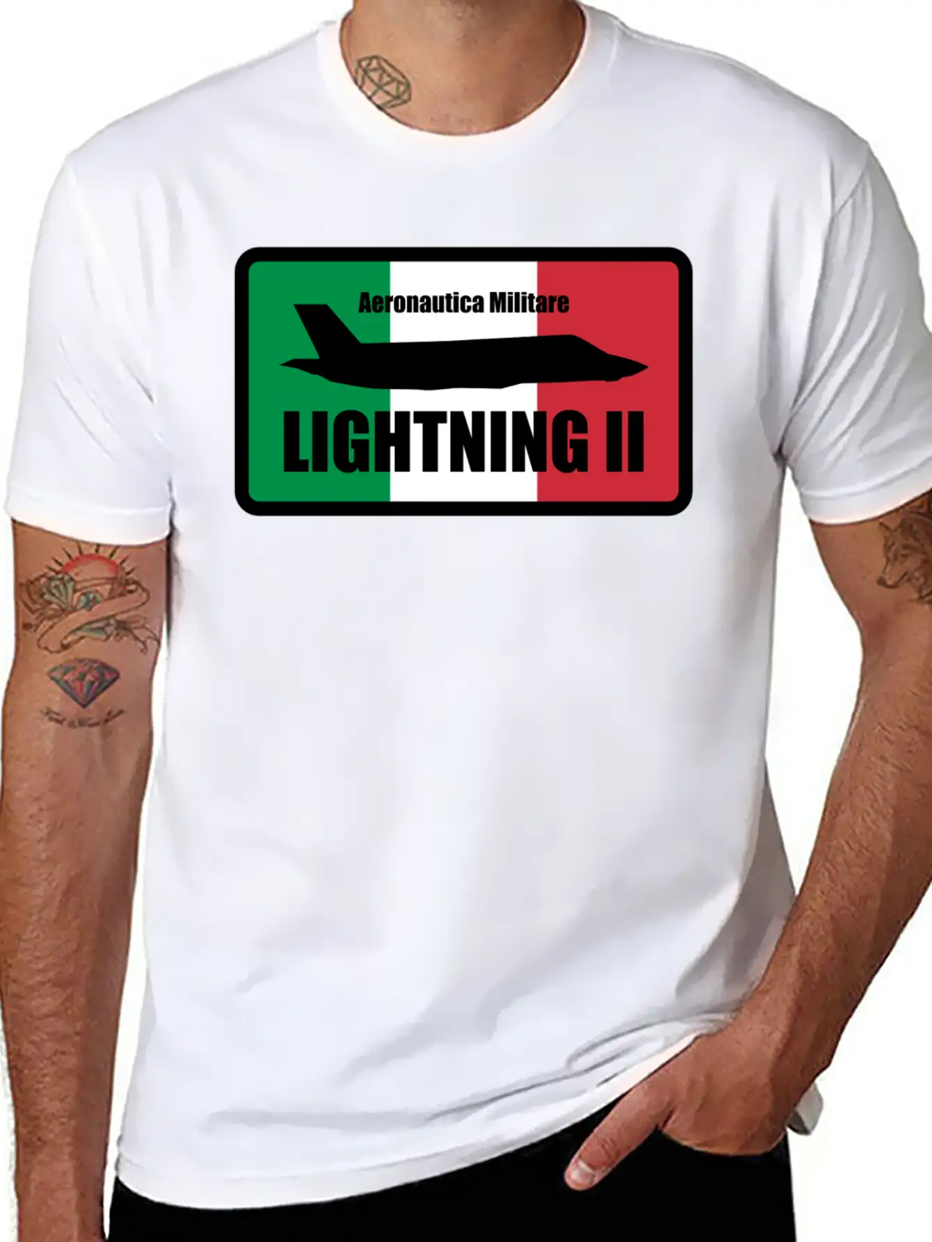 Italian F35 Lightning Small Logo Trending Comfortable Minimalist Graphic Tee – Summer Style Essential