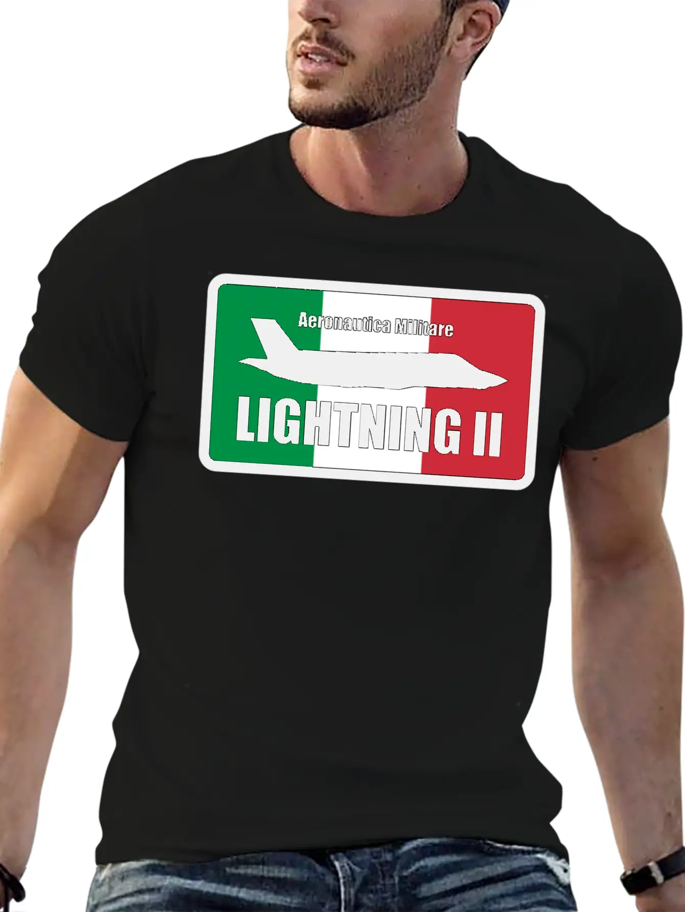 Italian F35 Lightning Small Logo Trending Comfortable Minimalist Graphic Tee – Summer Style Essential