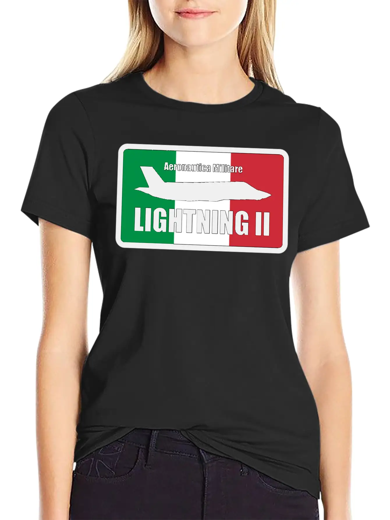Italian F35 Lightning Small Logo Trending Comfortable Minimalist Graphic Tee – Summer Style Essential
