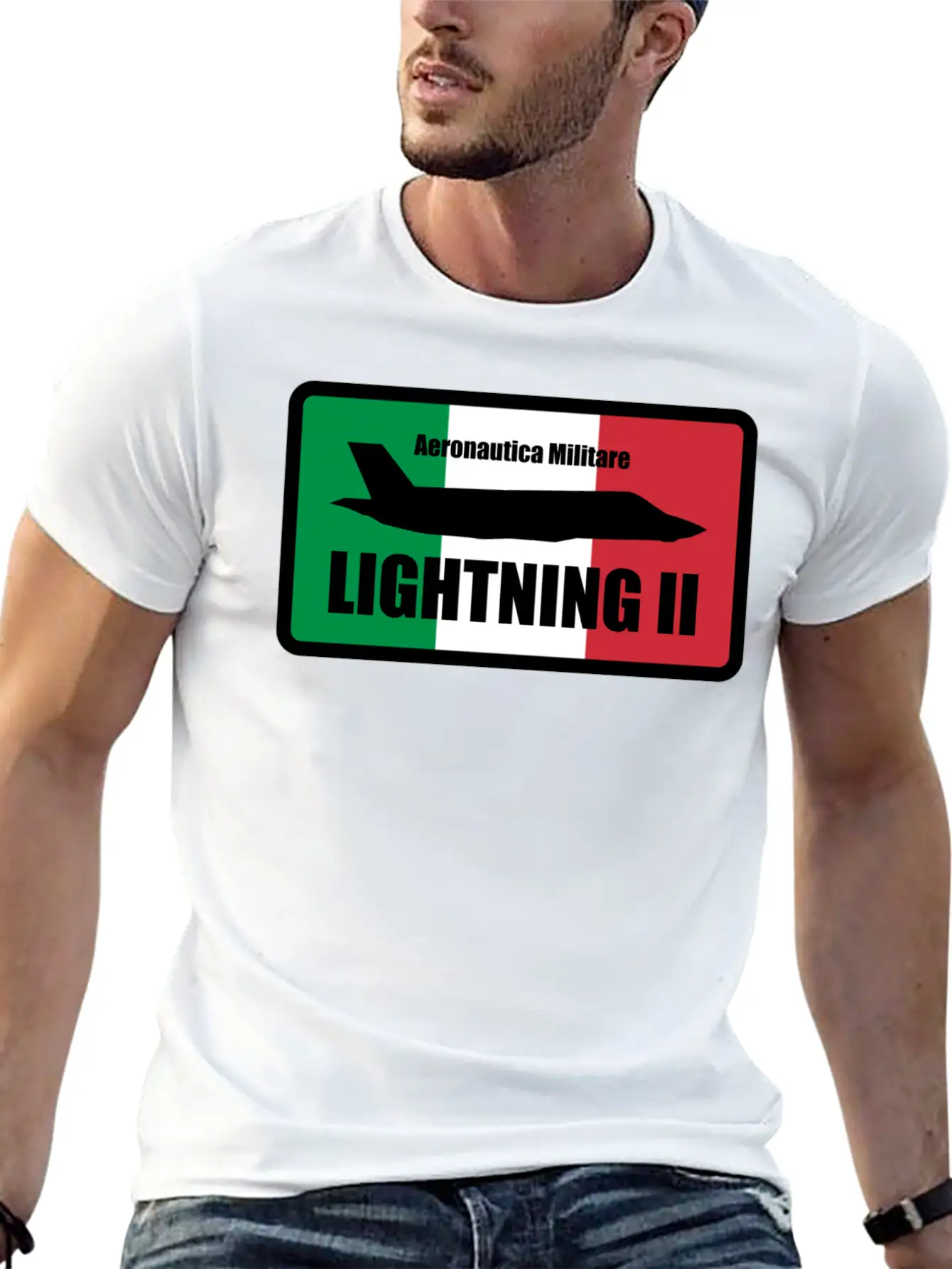 Italian F35 Lightning Small Logo Trending Comfortable Minimalist Graphic Tee – Summer Style Essential