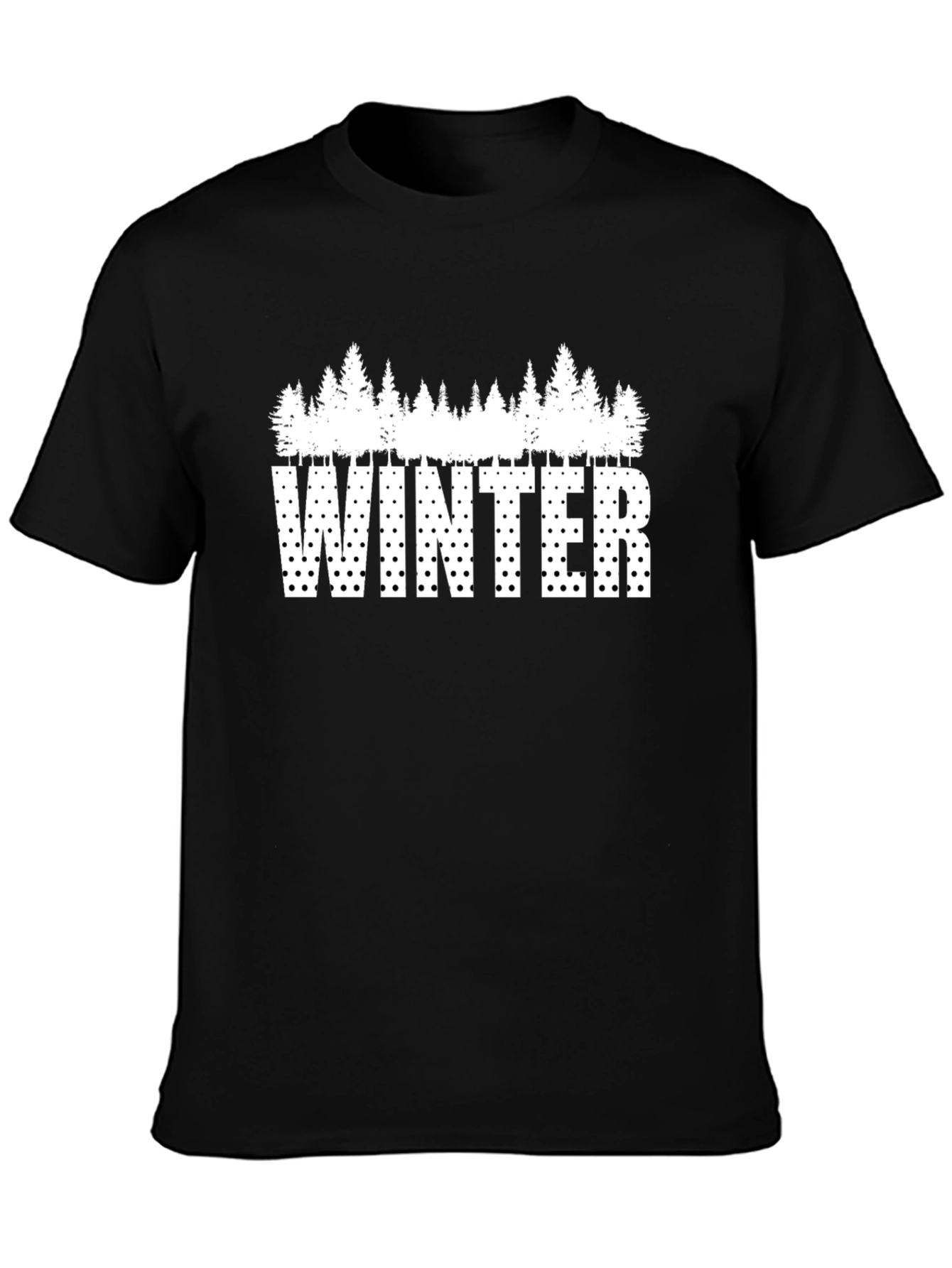 Winter Forest Graphic T-Shirt - Black Cotton Tee