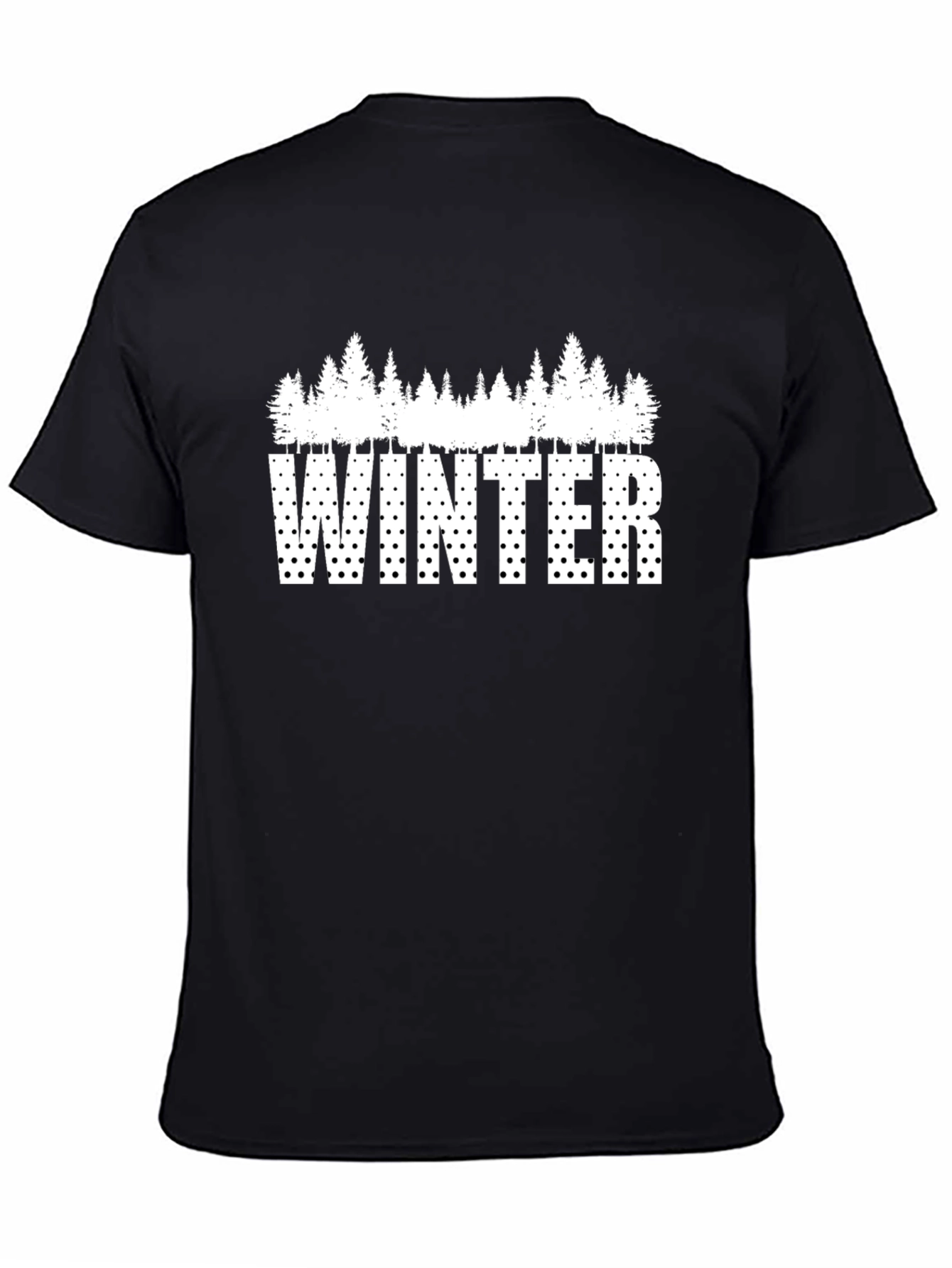 Winter Forest Graphic T-Shirt - Black Cotton Tee