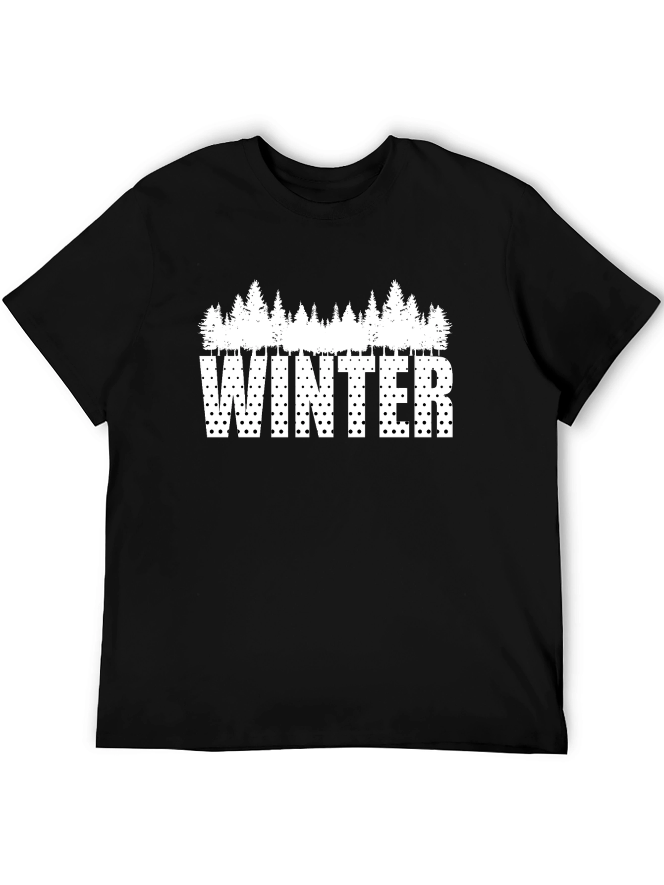 Winter Forest Graphic T-Shirt - Black Cotton Tee