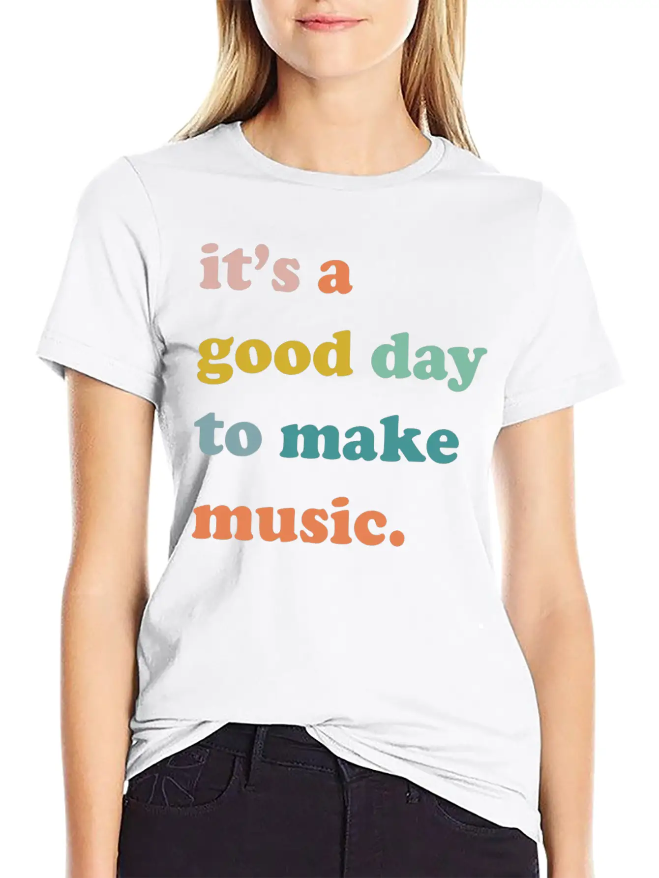 It's A Good Day To Make Music Comfortable Minimalist Graphic Tee – Summer Style Essential