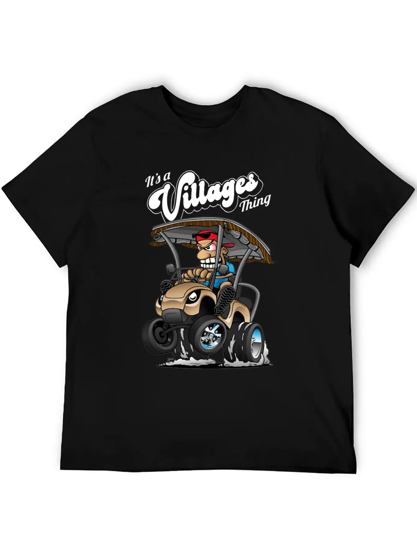 It's A Villages Thing Funny Golf Cart Cartoon Timeless Short Sleeve Tee – Comfy And Minimalist Design