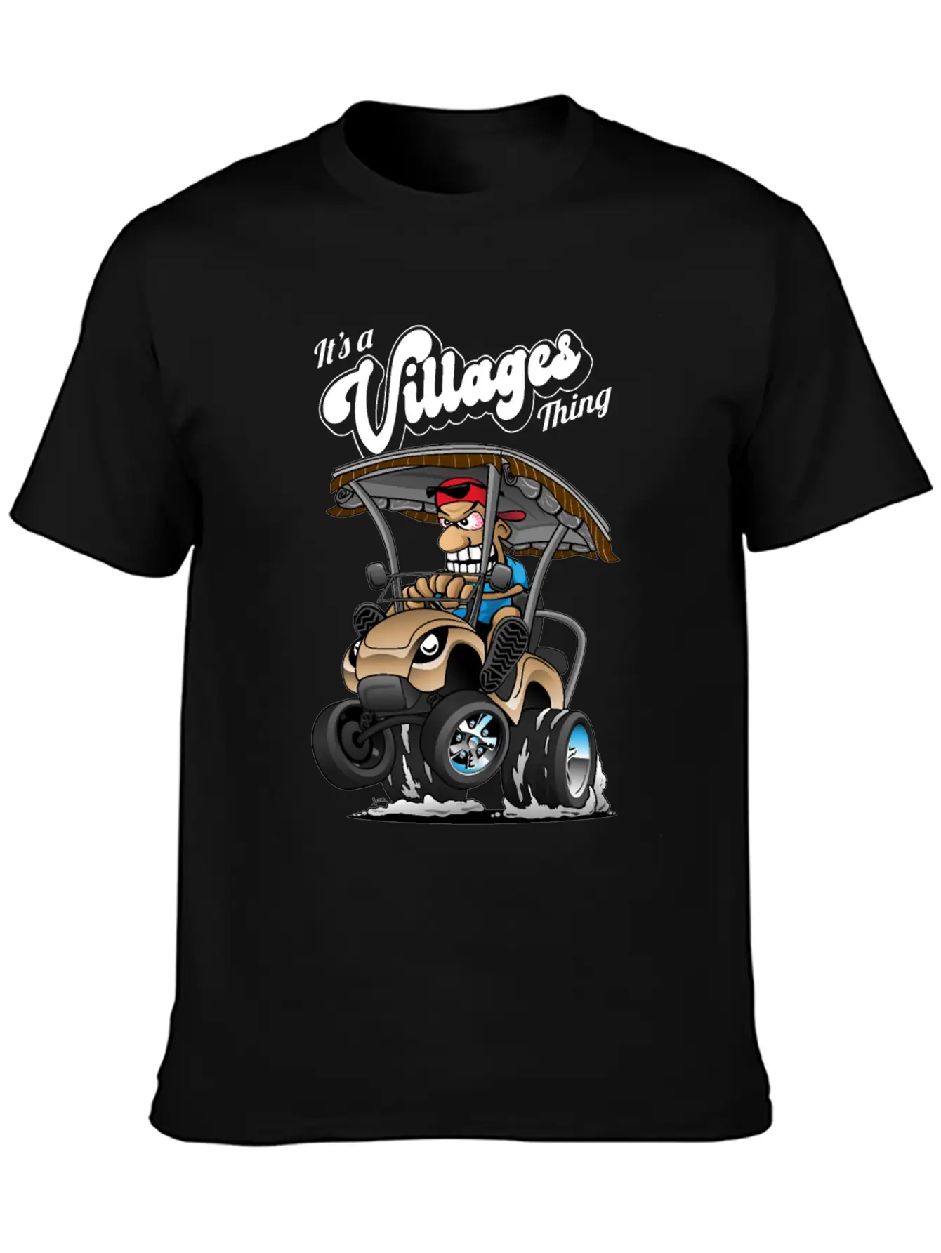 It's A Villages Thing Funny Golf Cart Cartoon Timeless Short Sleeve Tee – Comfy And Minimalist Design