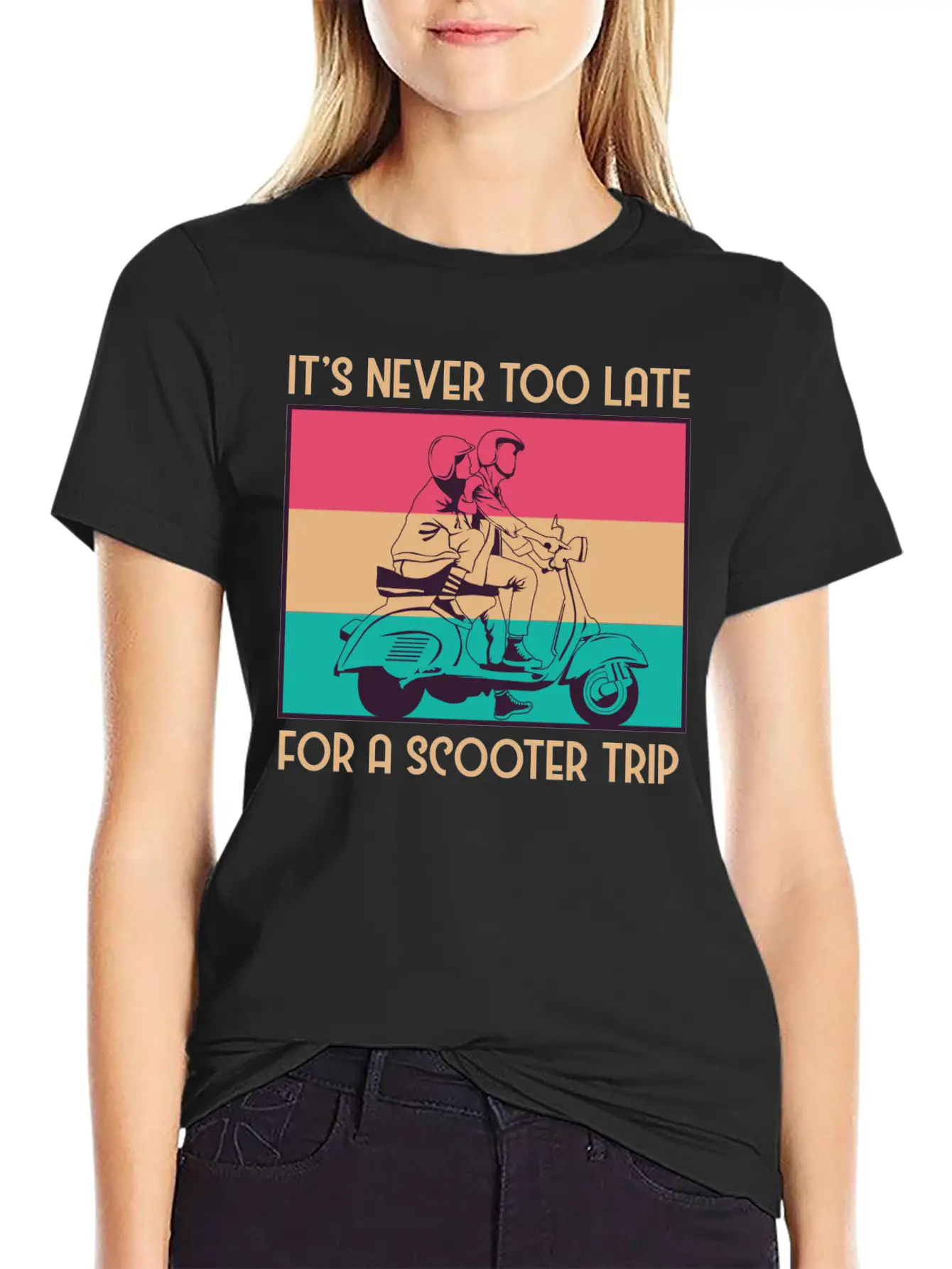 Its Never Too Late For A Scooter Trip Basic Graphic T-Shirt – Daily Comfort In Soft Cotton