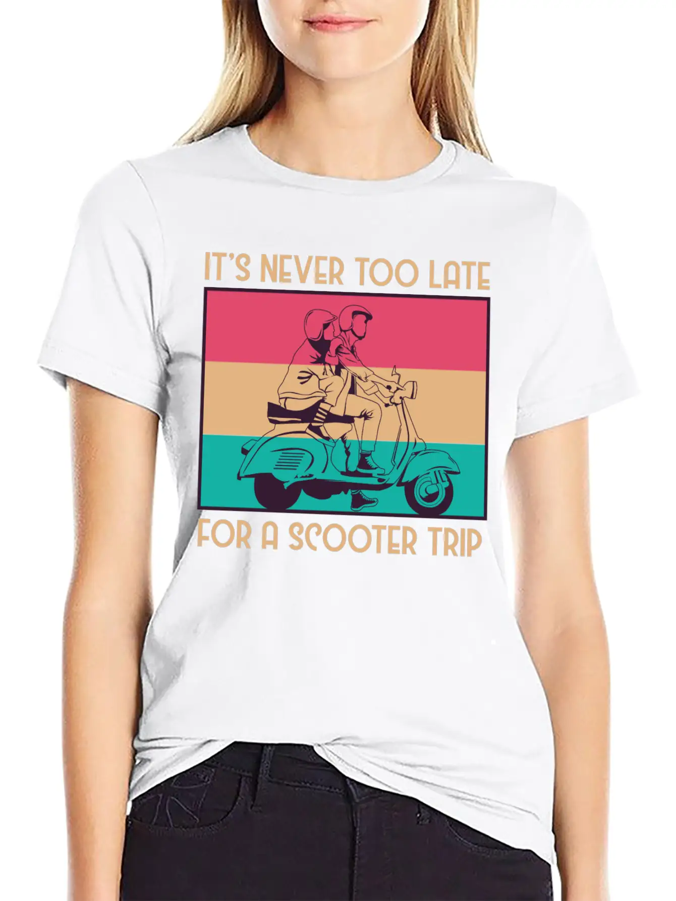 Its Never Too Late For A Scooter Trip Basic Graphic T-Shirt – Daily Comfort In Soft Cotton