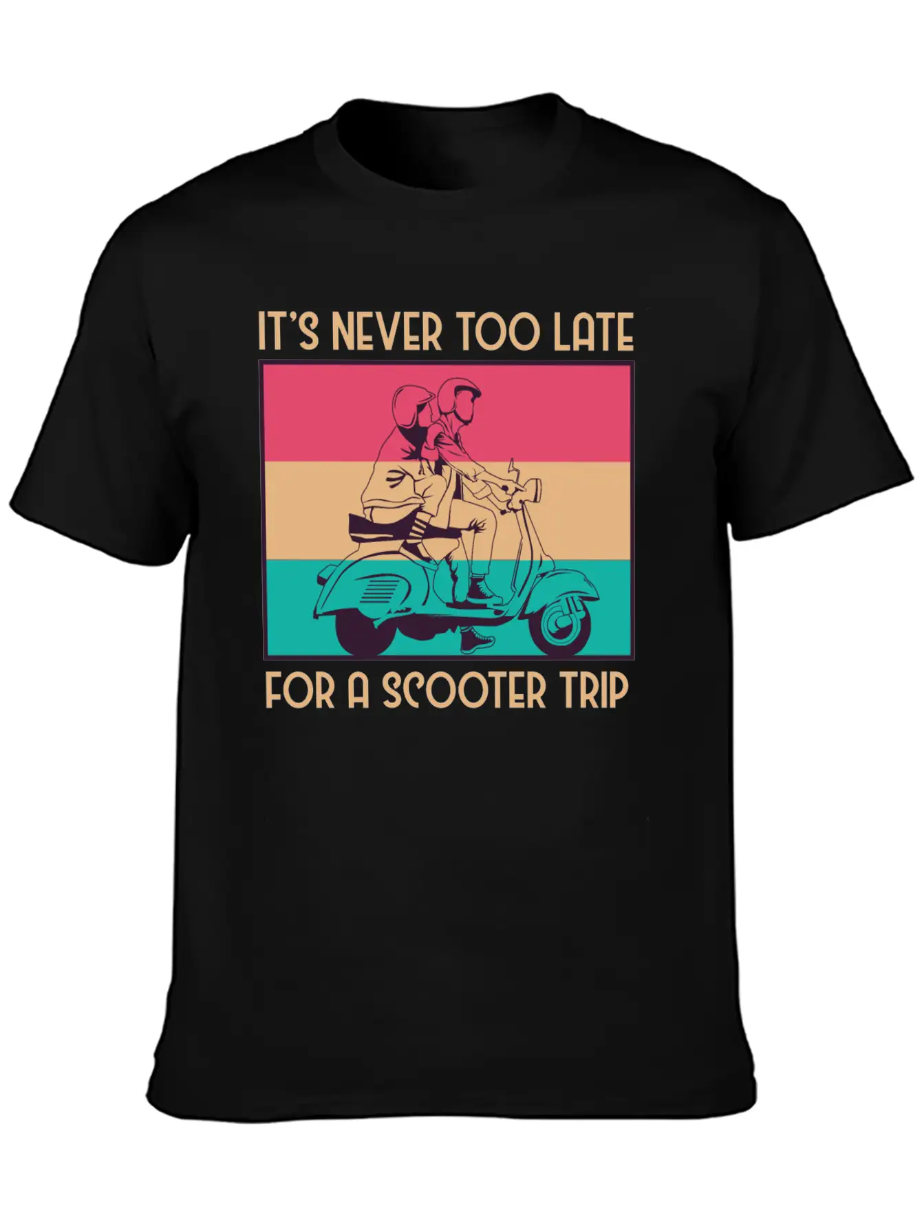 Its Never Too Late For A Scooter Trip Basic Graphic T-Shirt – Daily Comfort In Soft Cotton