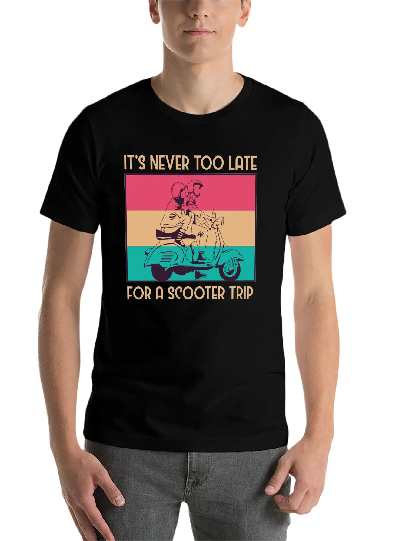 Its Never Too Late For A Scooter Trip Basic Graphic T-Shirt – Daily Comfort In Soft Cotton