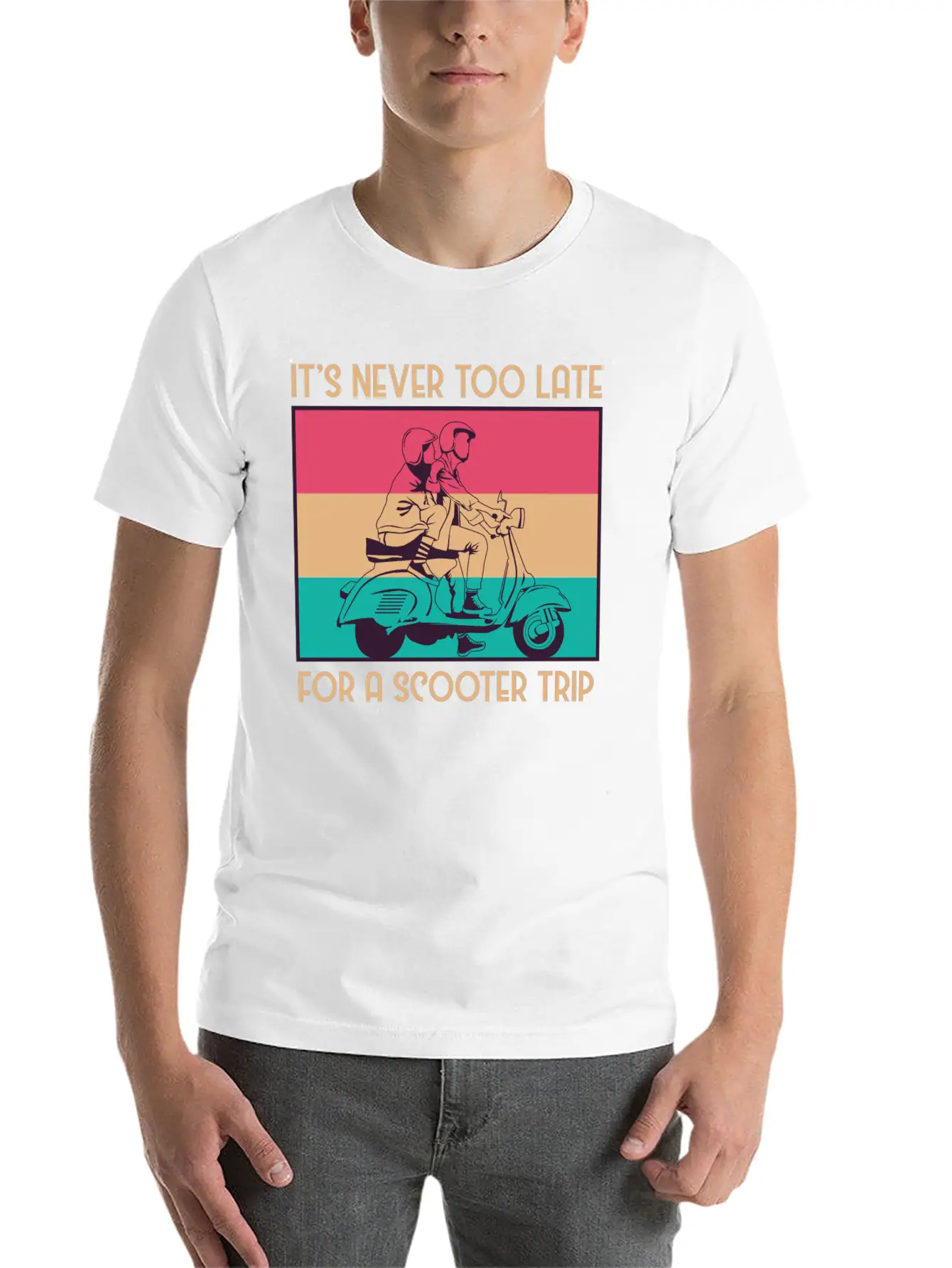 Its Never Too Late For A Scooter Trip Basic Graphic T-Shirt – Daily Comfort In Soft Cotton