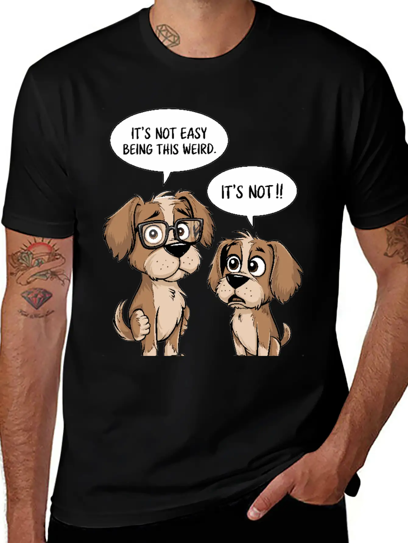 It's Not Easy Being This Weird Dogs Cartoon Basic Graphic T-Shirt – Daily Comfort In Soft Cotton