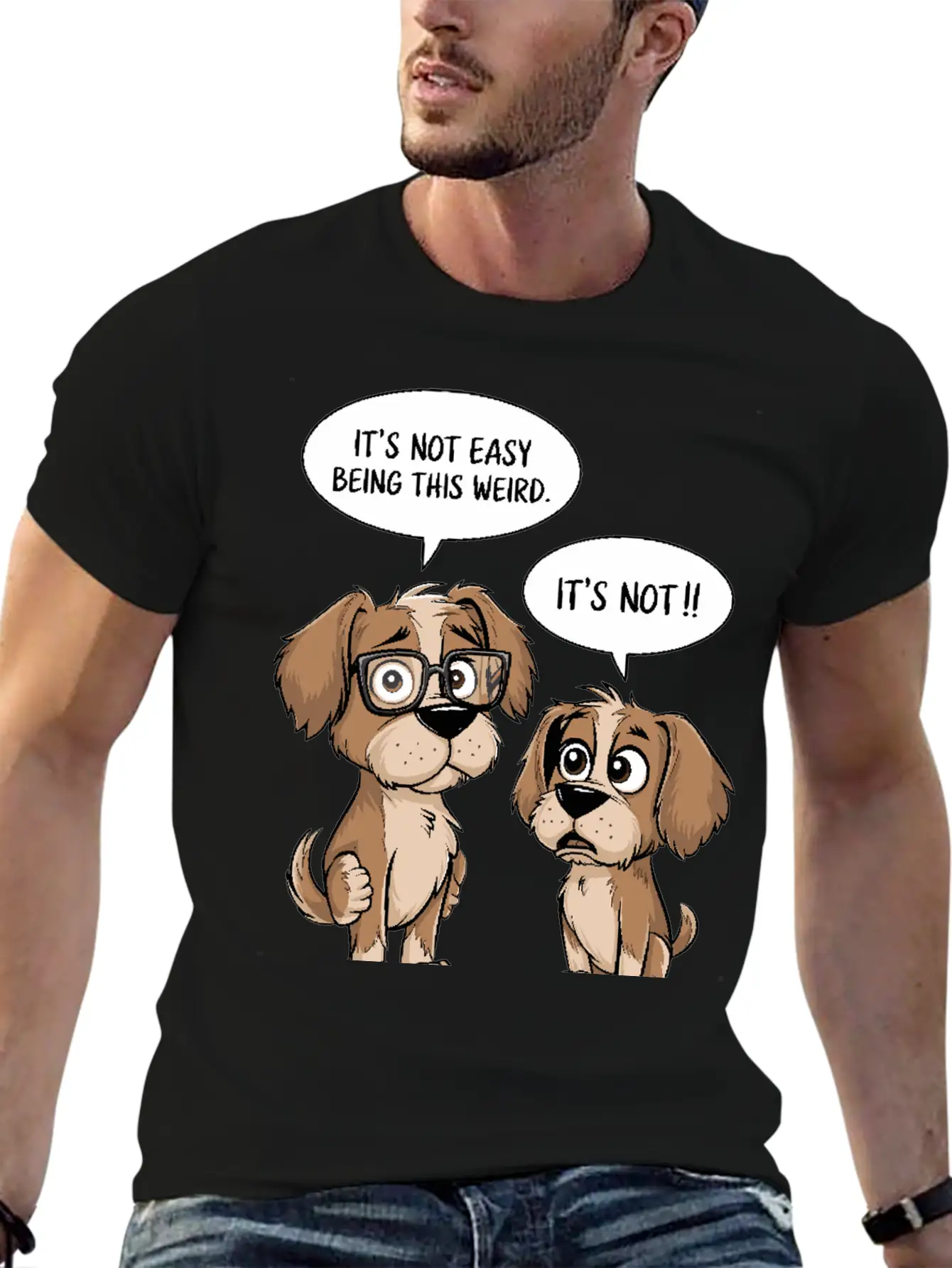 It's Not Easy Being This Weird Dogs Cartoon Basic Graphic T-Shirt – Daily Comfort In Soft Cotton
