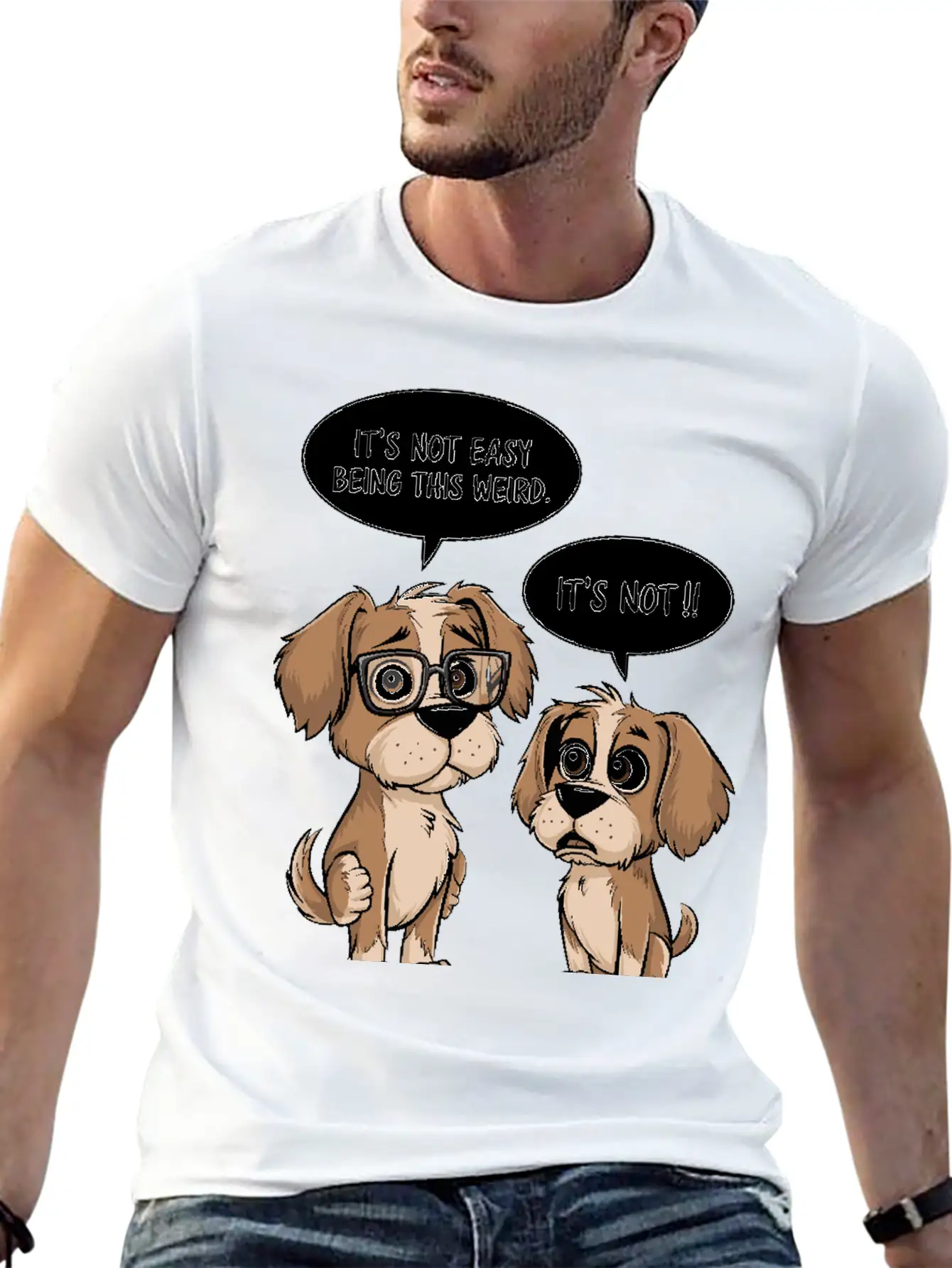 It's Not Easy Being This Weird Dogs Cartoon Basic Graphic T-Shirt – Daily Comfort In Soft Cotton