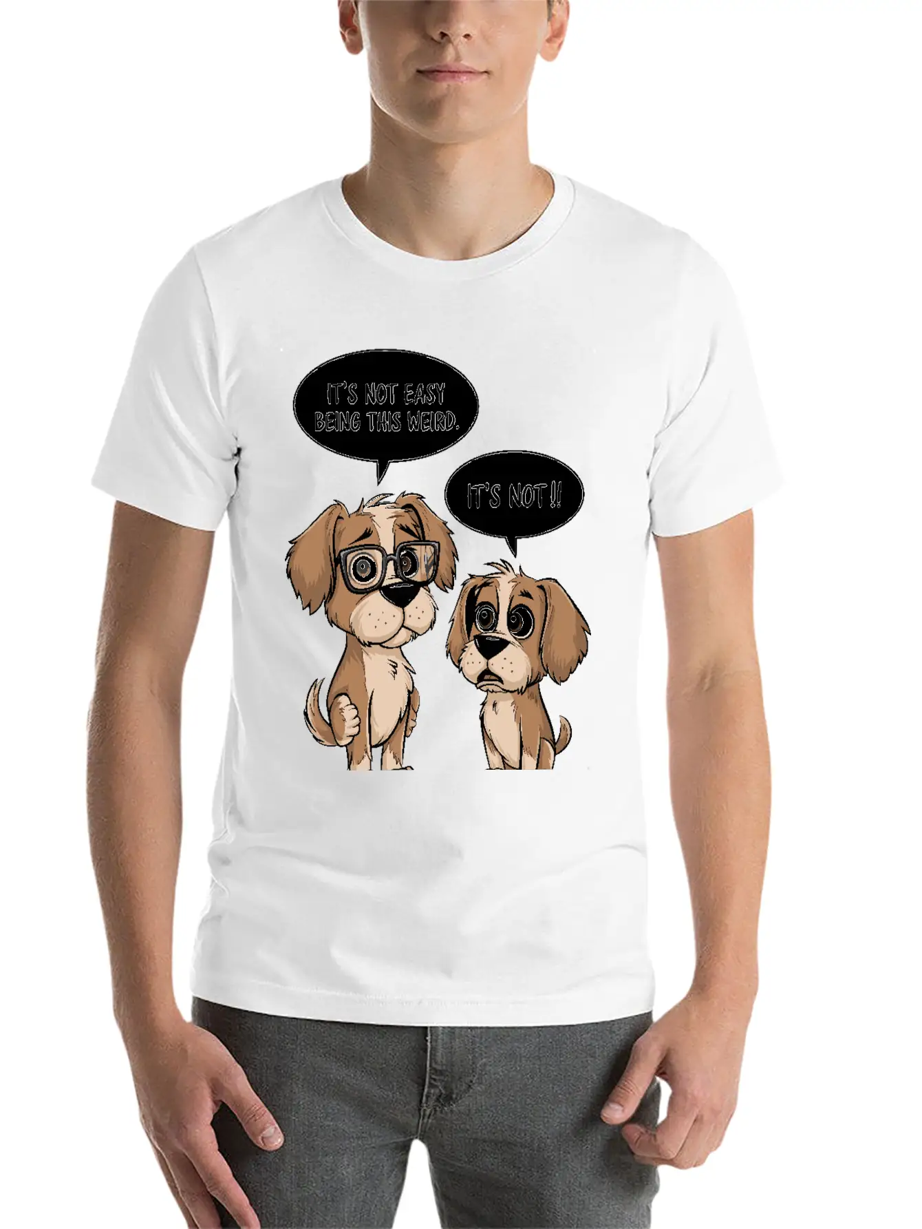It's Not Easy Being This Weird Dogs Cartoon Basic Graphic T-Shirt – Daily Comfort In Soft Cotton