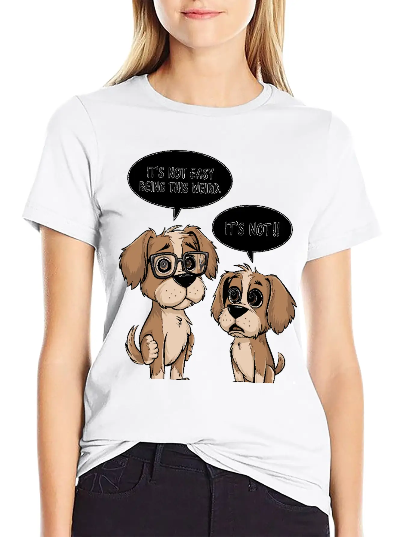 It's Not Easy Being This Weird Dogs Cartoon Basic Graphic T-Shirt – Daily Comfort In Soft Cotton