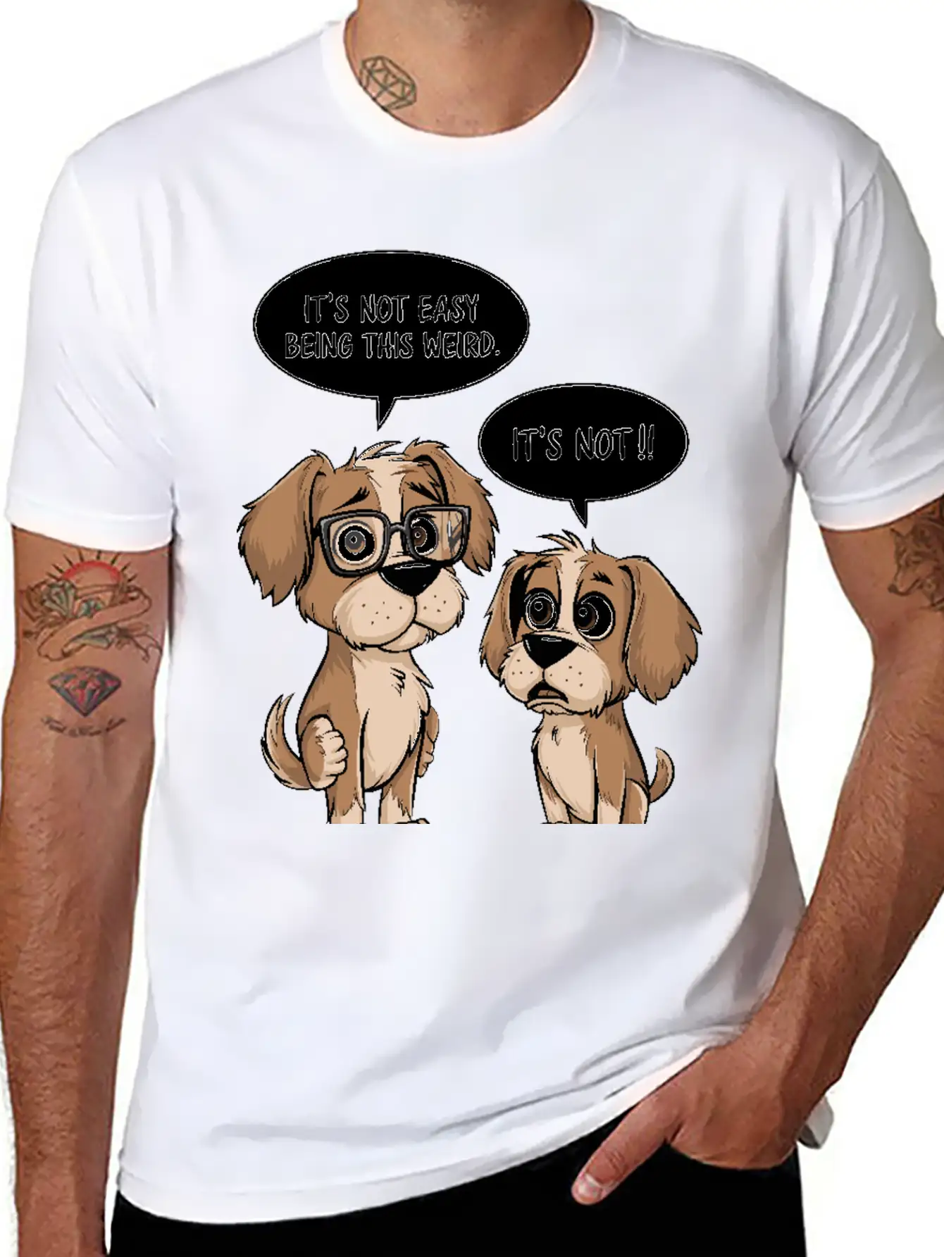 It's Not Easy Being This Weird Dogs Cartoon Basic Graphic T-Shirt – Daily Comfort In Soft Cotton