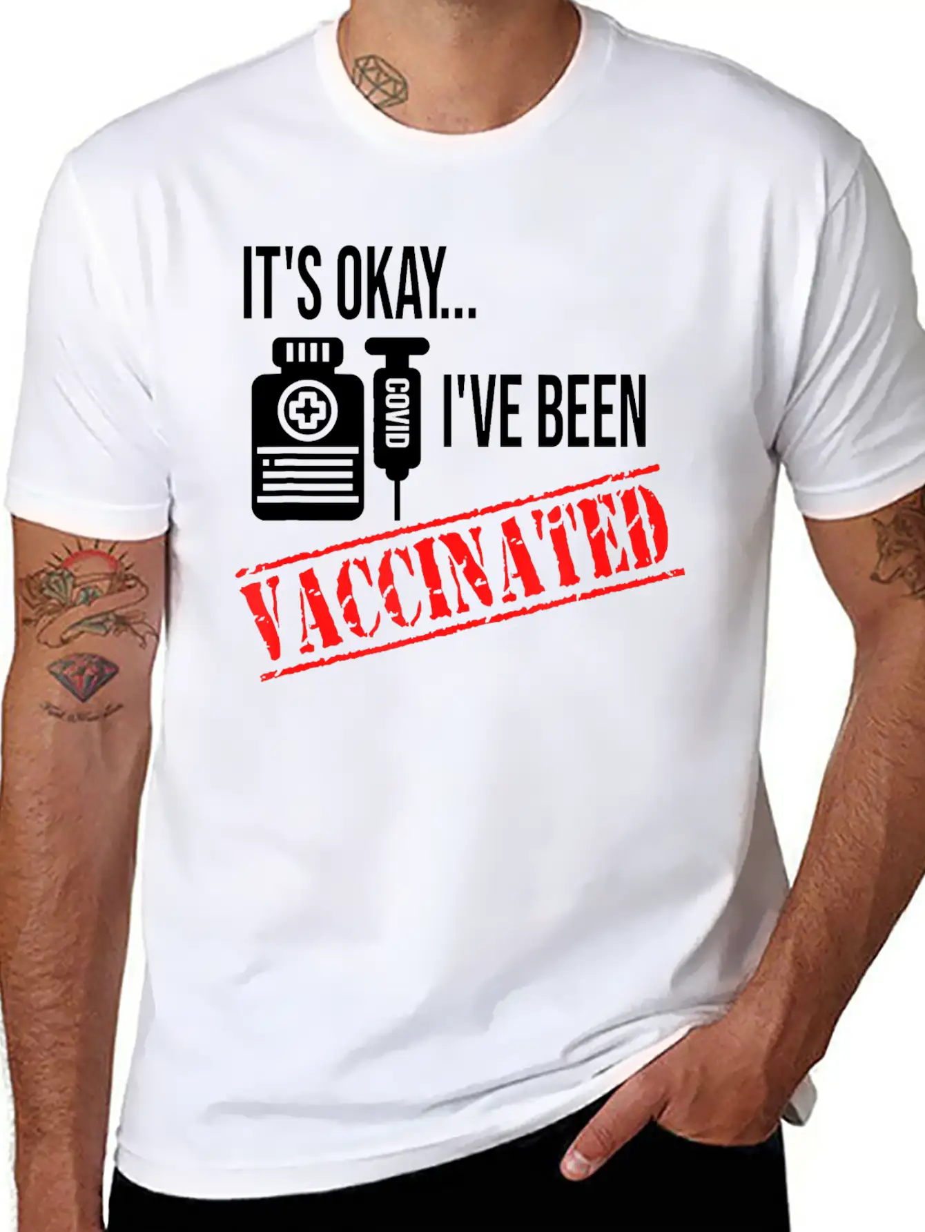 Its Okay Ive Been Vaccinated Comfortable Minimalist Graphic Tee – Summer Style Essential