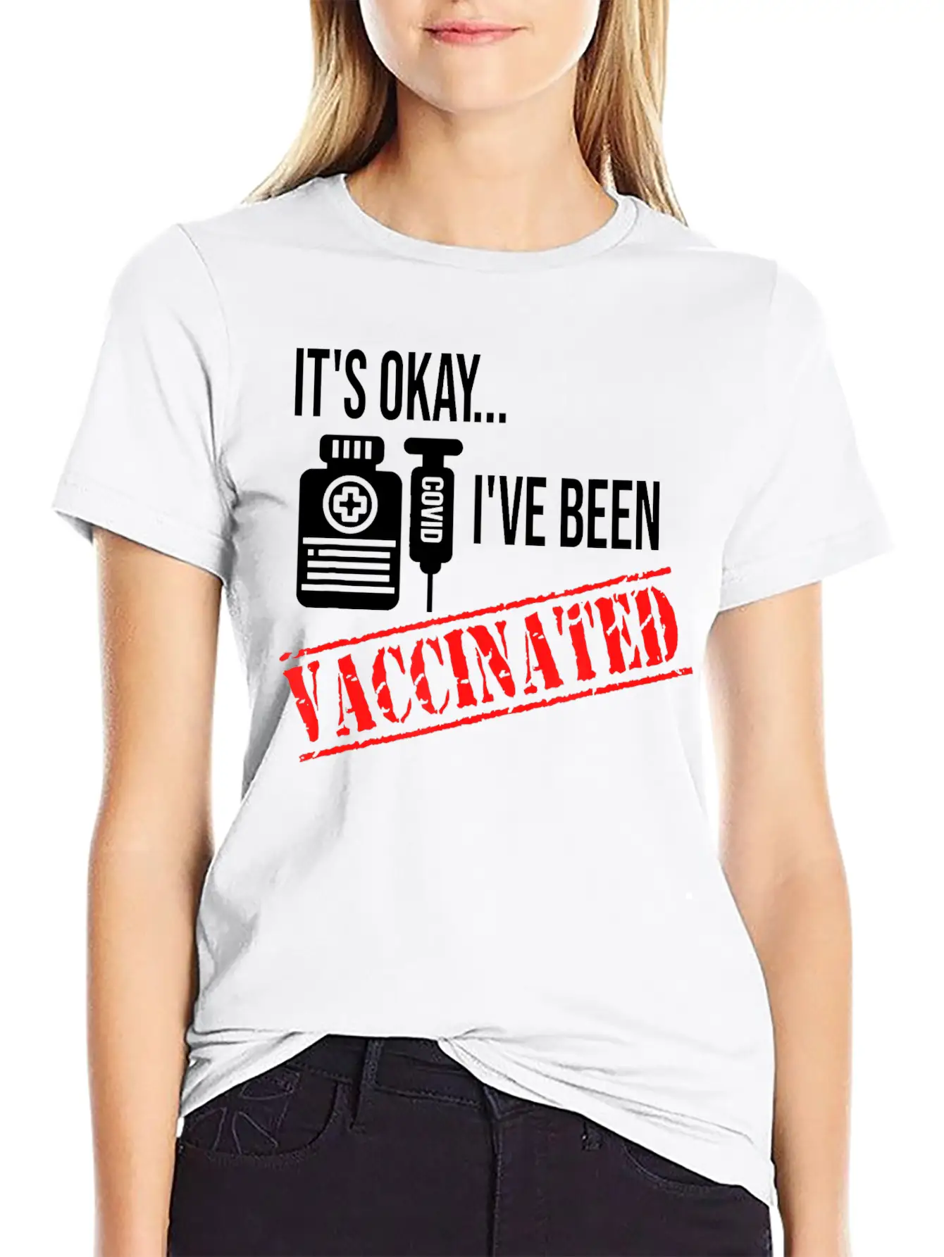 Its Okay Ive Been Vaccinated Comfortable Minimalist Graphic Tee – Summer Style Essential