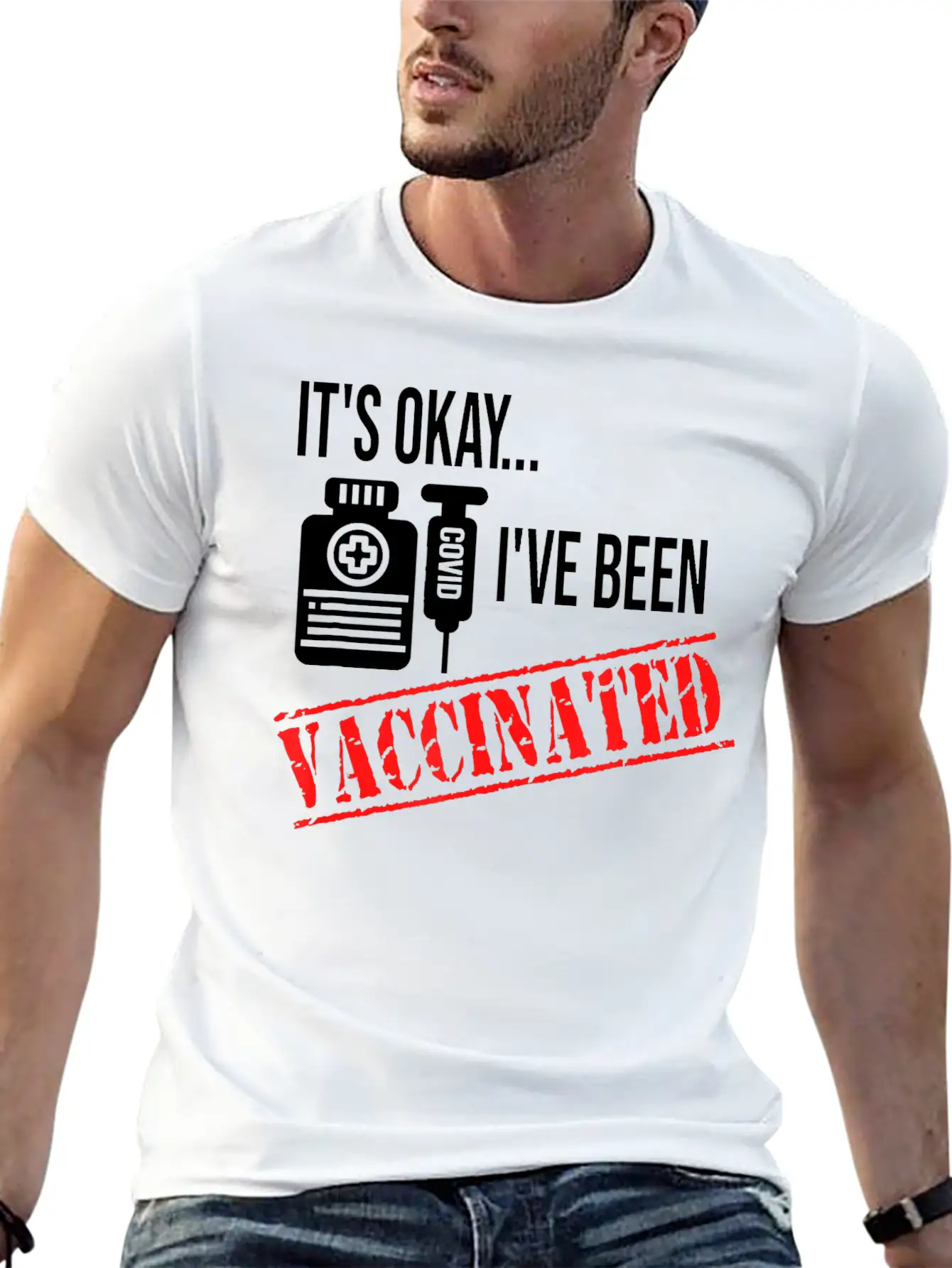 Its Okay Ive Been Vaccinated Comfortable Minimalist Graphic Tee – Summer Style Essential