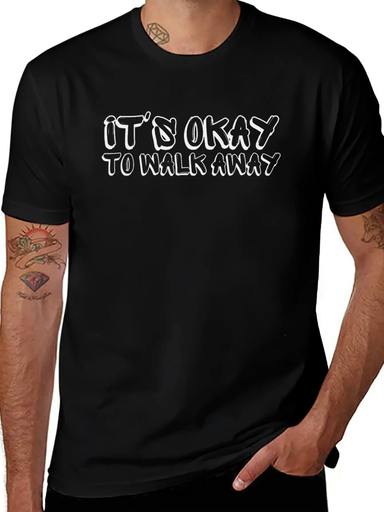It's Okay To Walk Away Unisex Short Sleeve Soft Cotton T-Shirt – Casual Everyday Wear
