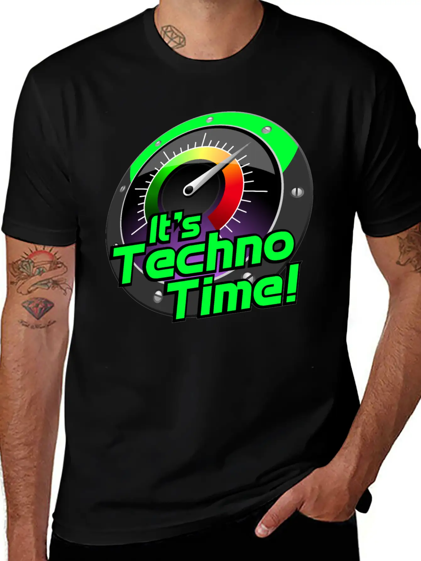 IT'S TECHNO TIME! Unisex Short Sleeve Soft Cotton T-Shirt – Casual Everyday Wear