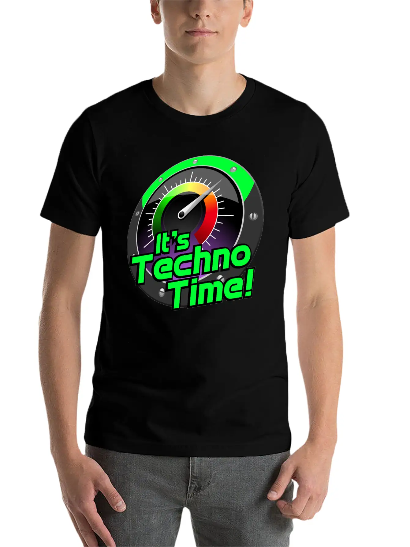 IT'S TECHNO TIME! Unisex Short Sleeve Soft Cotton T-Shirt – Casual Everyday Wear