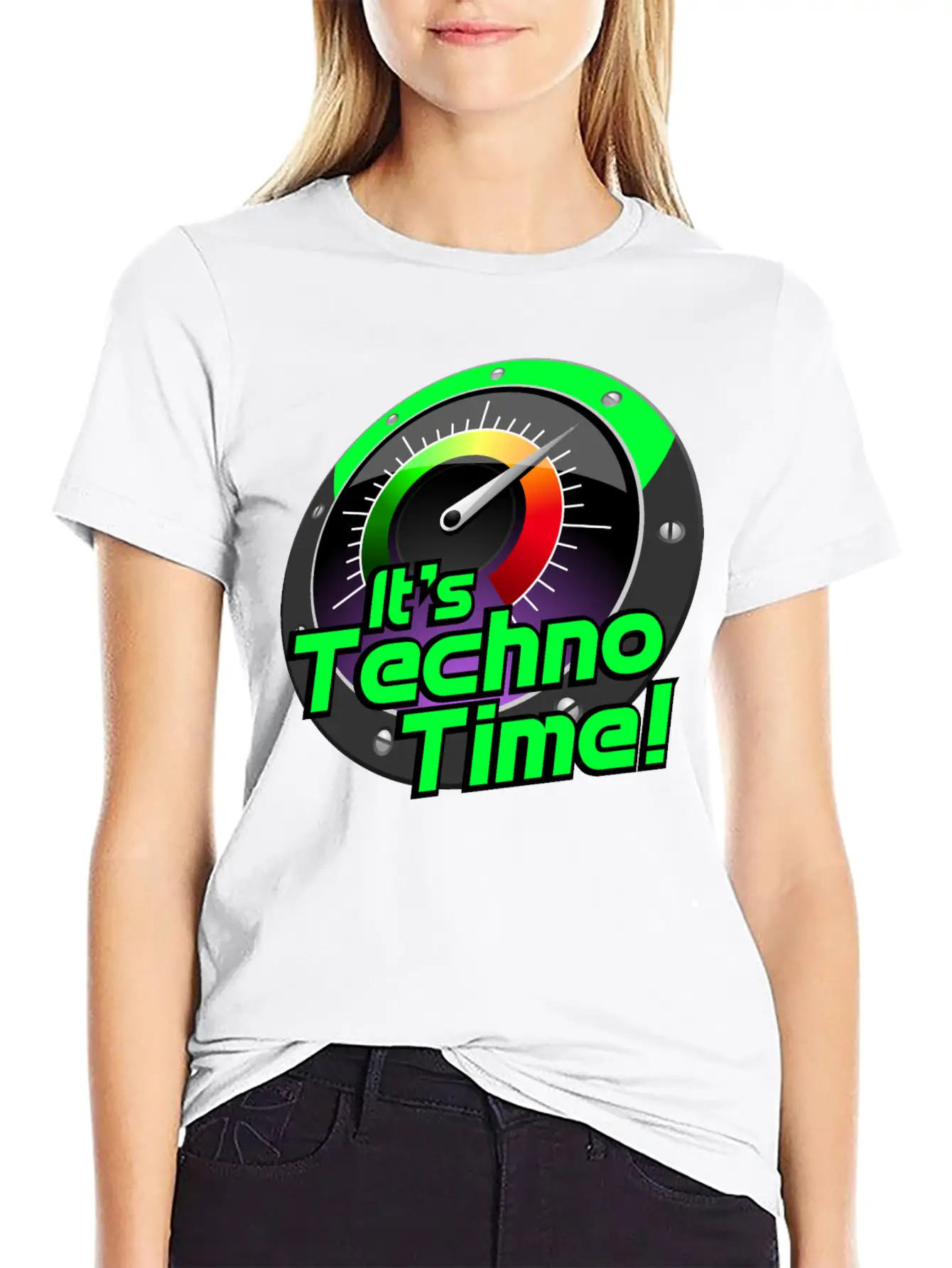 IT'S TECHNO TIME! Unisex Short Sleeve Soft Cotton T-Shirt – Casual Everyday Wear