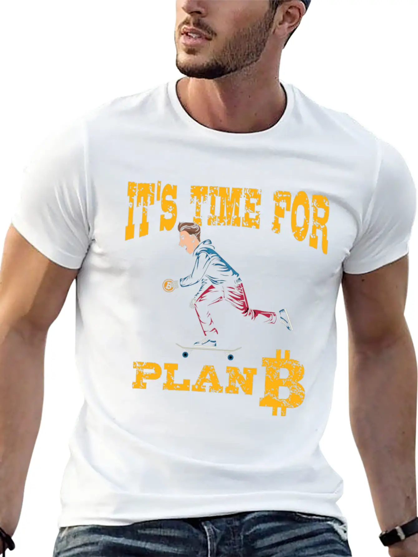 It's Time For Plan B, Bitcoin Stylish Everyday T-Shirt – Unisex Basic Cotton Tee