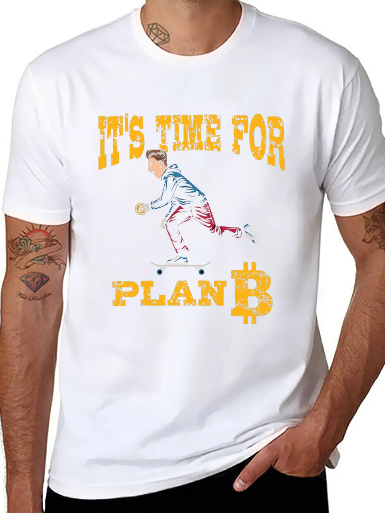 It's Time For Plan B, Bitcoin Stylish Everyday T-Shirt – Unisex Basic Cotton Tee