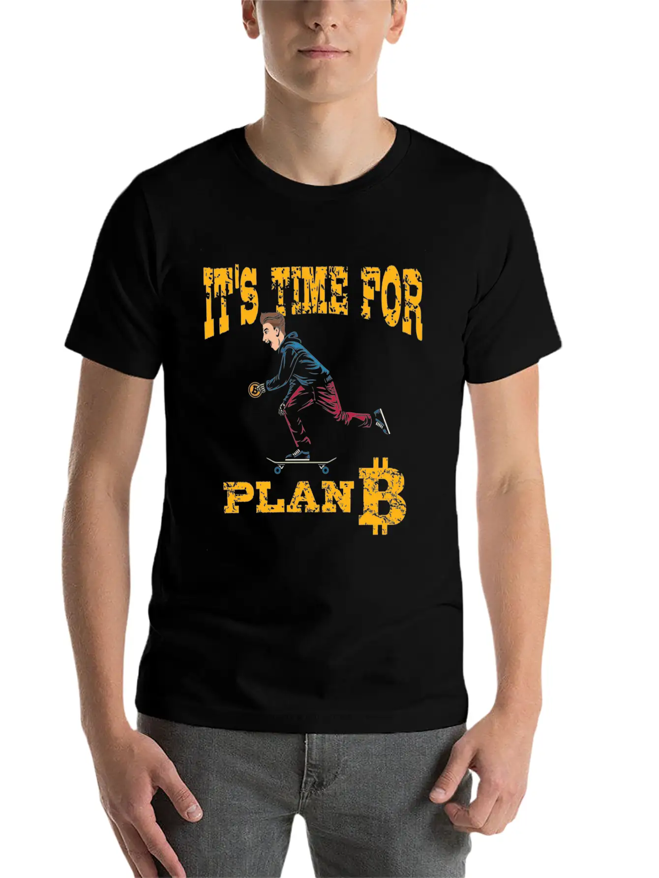 It's Time For Plan B, Bitcoin Stylish Everyday T-Shirt – Unisex Basic Cotton Tee