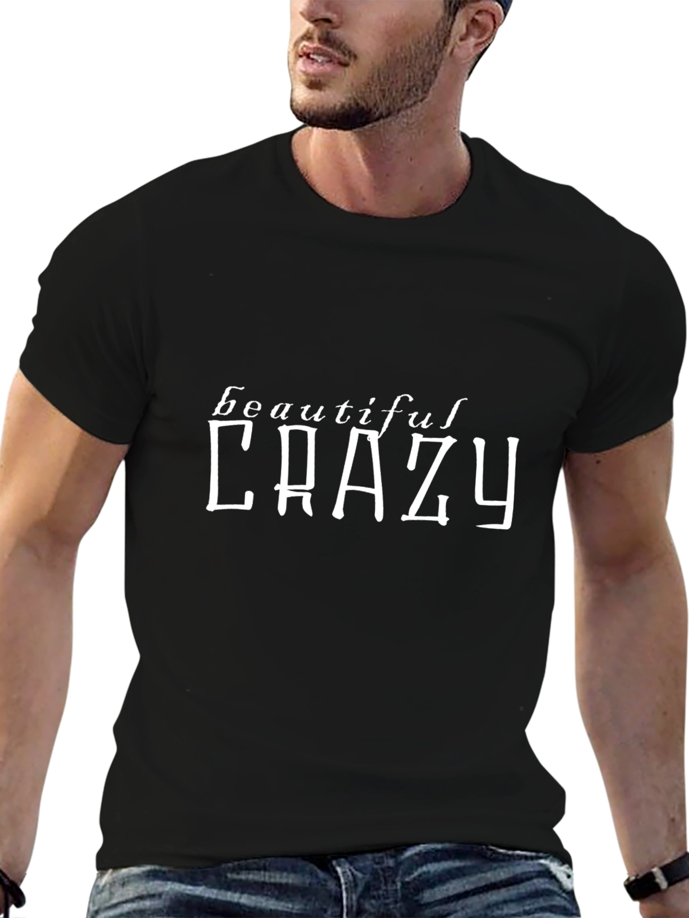 Beautiful Crazy Graphic Tee - Unisex Black T-Shirt